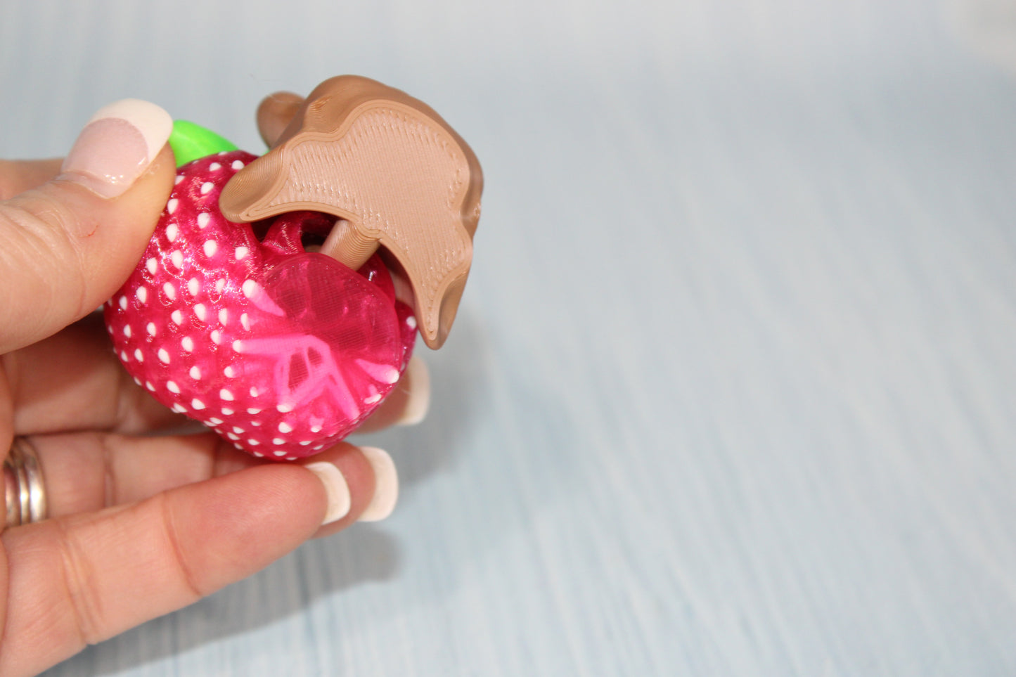 3d Printed Strawberry Snail 2" - Wonderland 3D Printing 