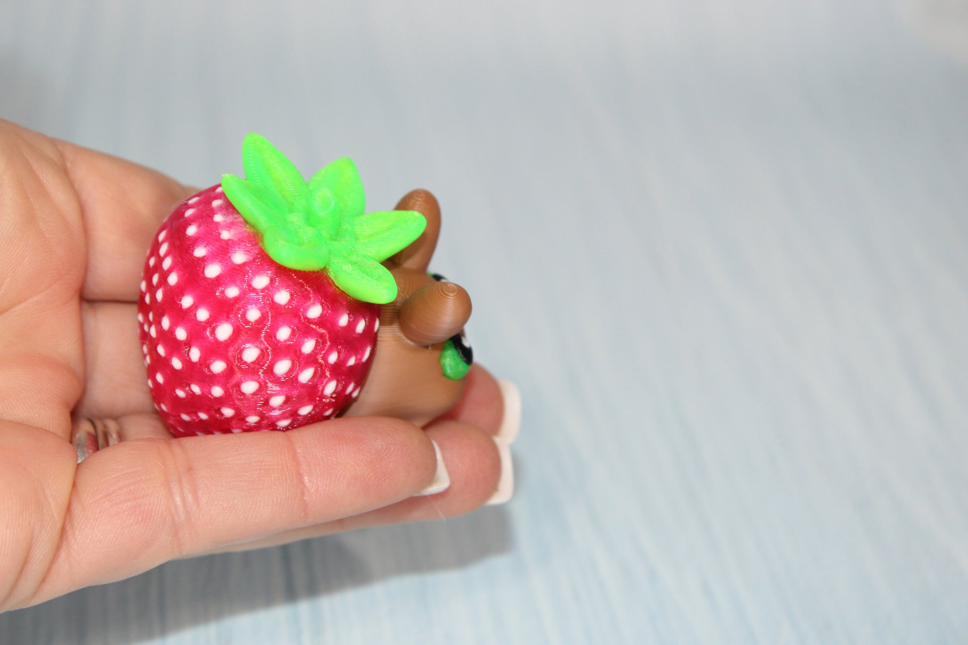 3d Printed Strawberry Snail 2" - Wonderland 3D Printing 