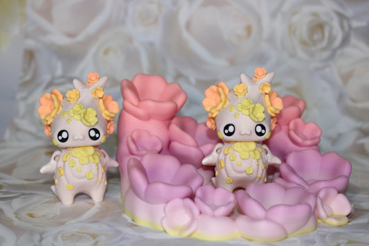 Cherry Blossom Pixie with Dice Stand Options -3d Printed Figurine