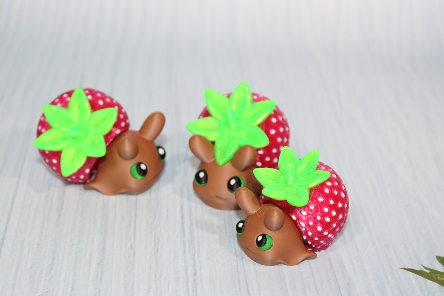 3d Printed Strawberry Snail 2" - Wonderland 3D Printing 