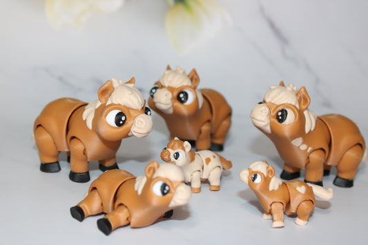 Pony 3D Printed Mini Ponies Articulated Flexi Figurines