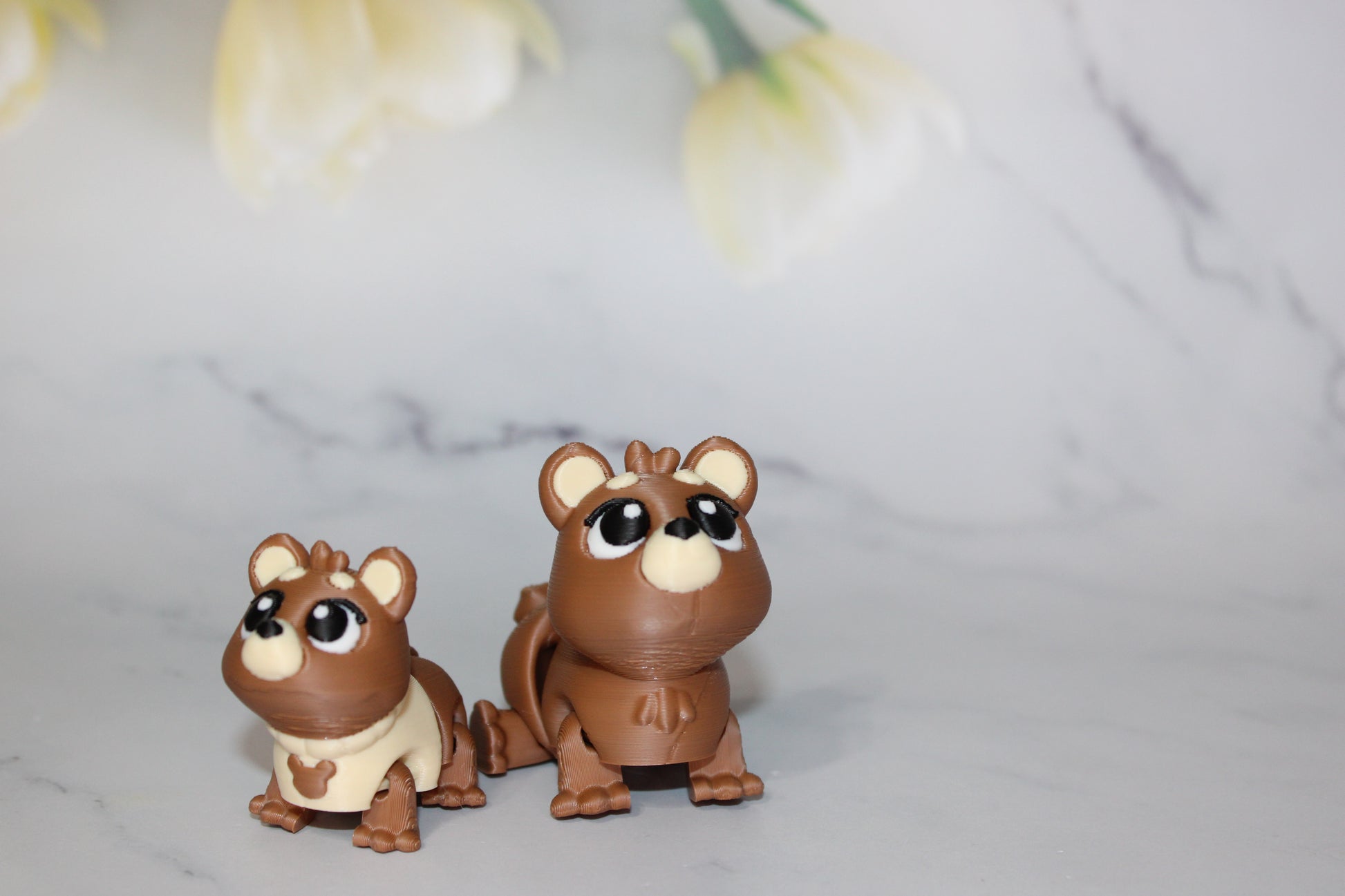 Mama and Baby Bear 8 Piece Set 3D Printed Articulated Flexi Fidget - Wonderland 3D Printing 