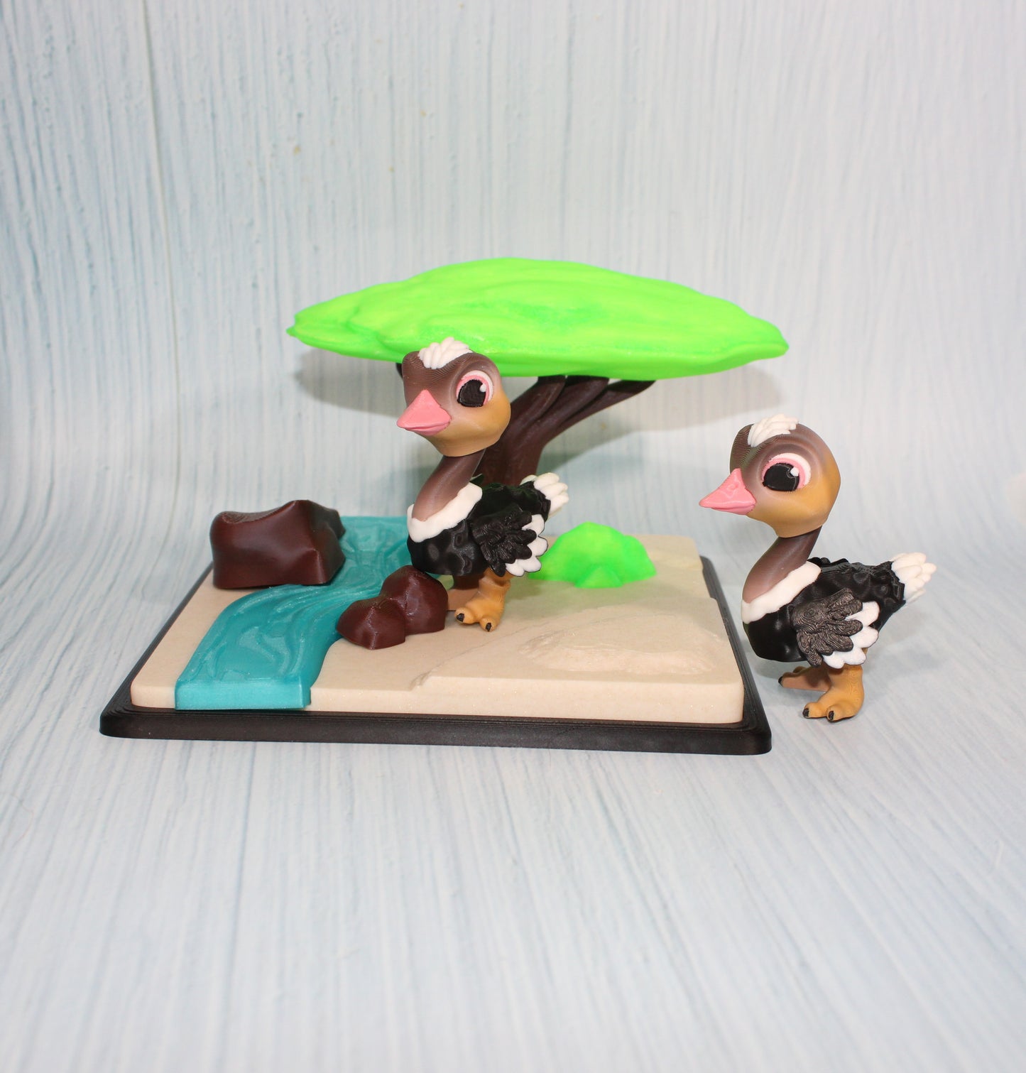Ostrich with Diorama- Includes both Ostriches - Wonderland 3D Printing 