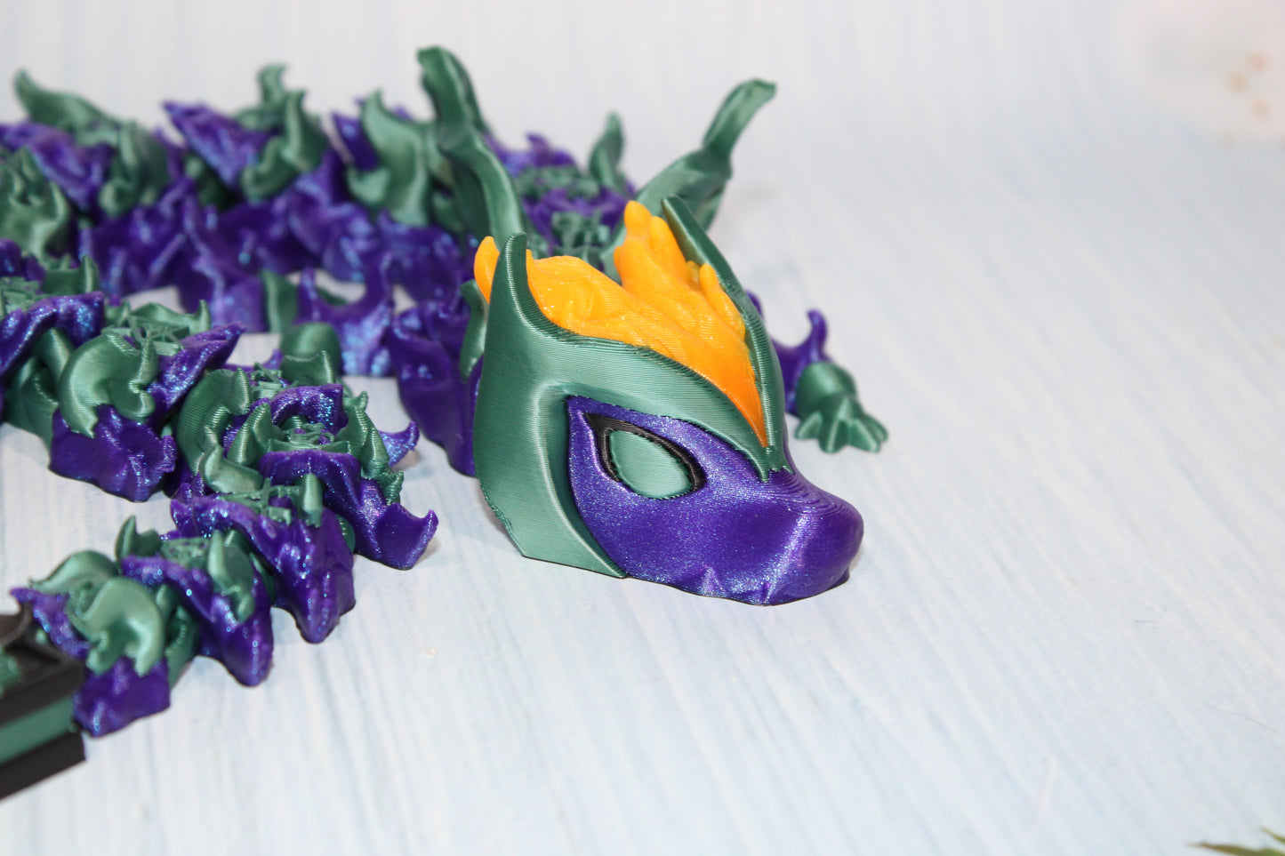 Witch fire Dragon 3D Printed Articulated Figurine - Wonderland 3D Printing 