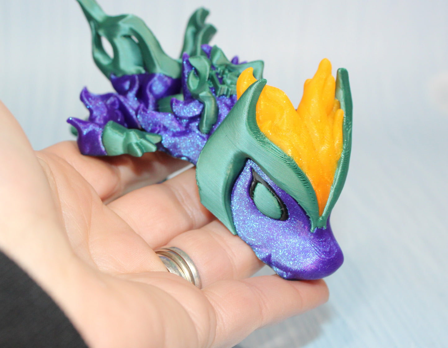 Witch fire Dragon 3D Printed Articulated Figurine - Wonderland 3D Printing 