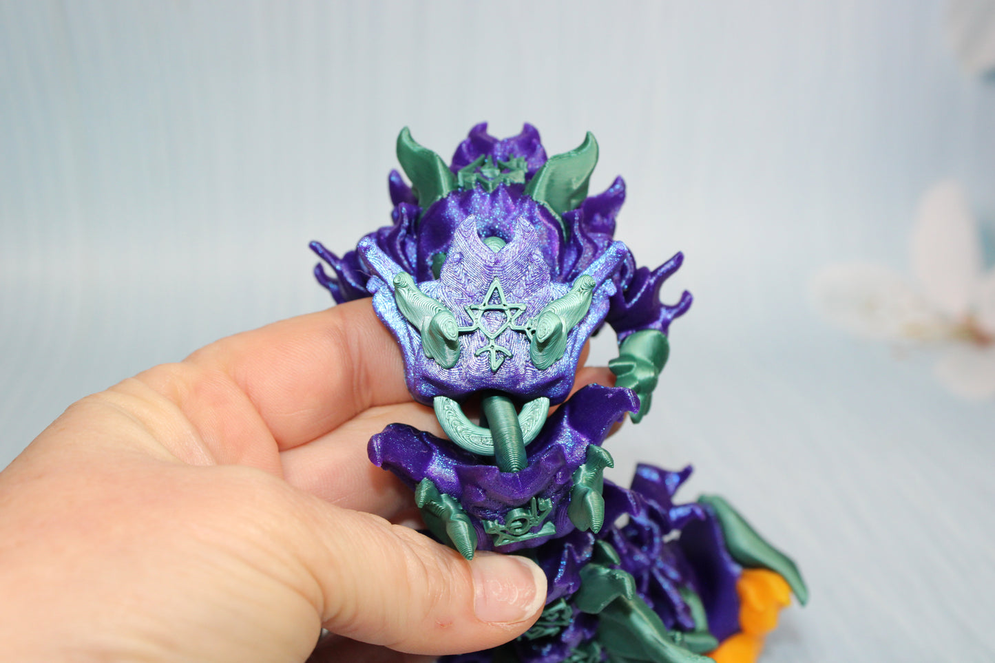 Witch fire Dragon 3D Printed Articulated Figurine - Wonderland 3D Printing 