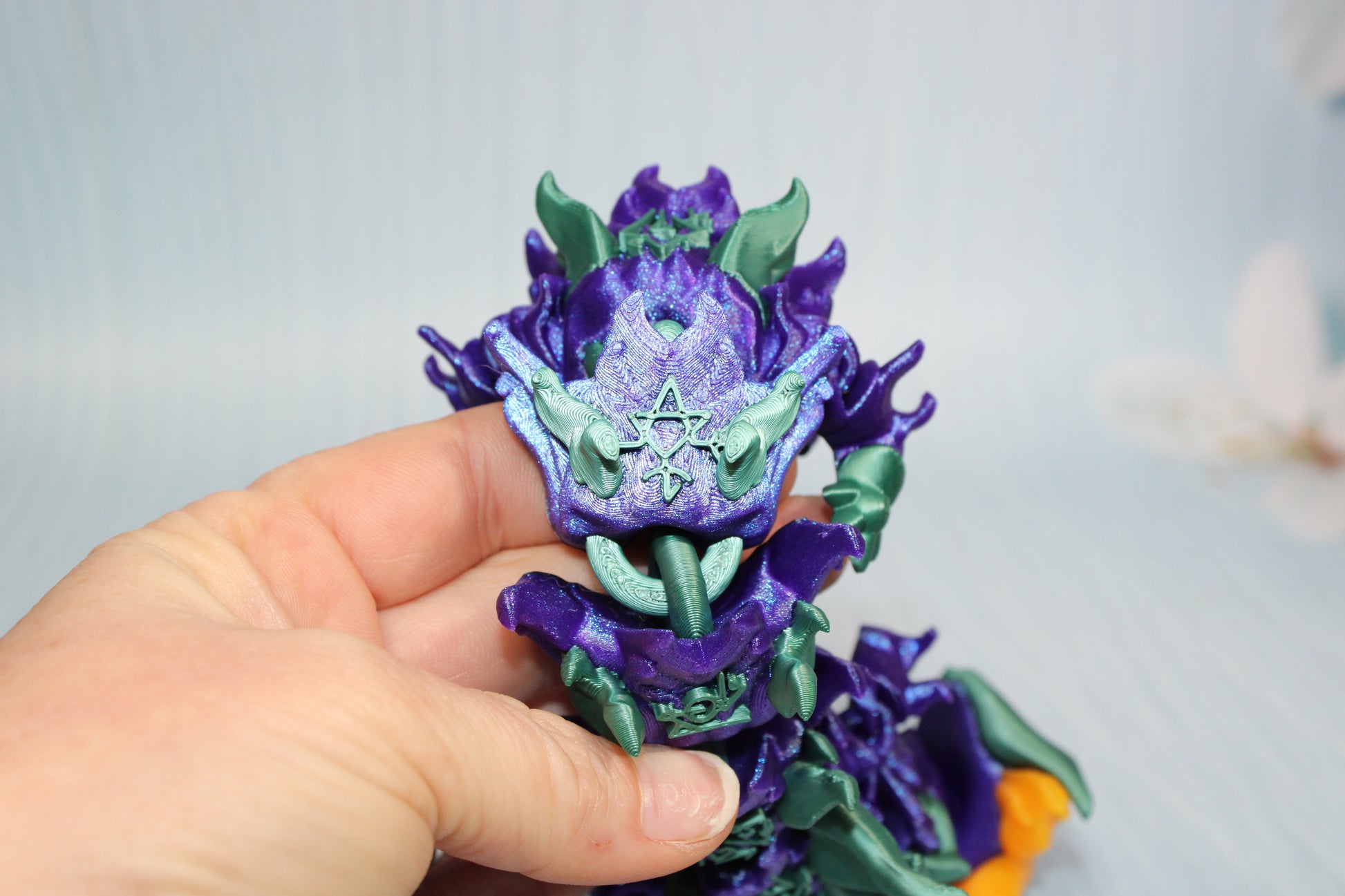 Witch fire Dragon 3D Printed Articulated Figurine - Wonderland 3D Printing 