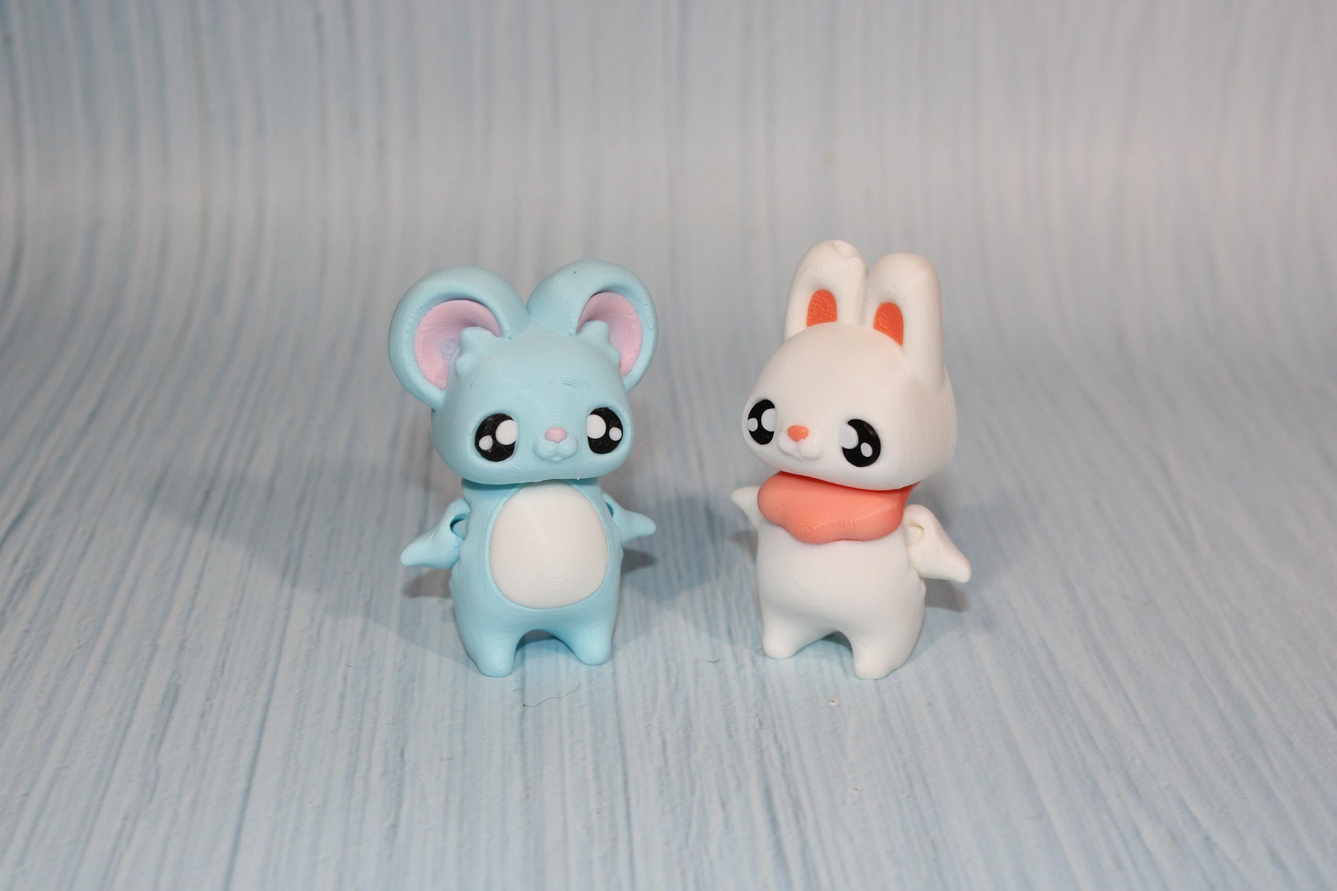 3D Printed Bee, Mouse and Bunny Pixies- 3" tall- all 3 included - Wonderland 3D Printing 