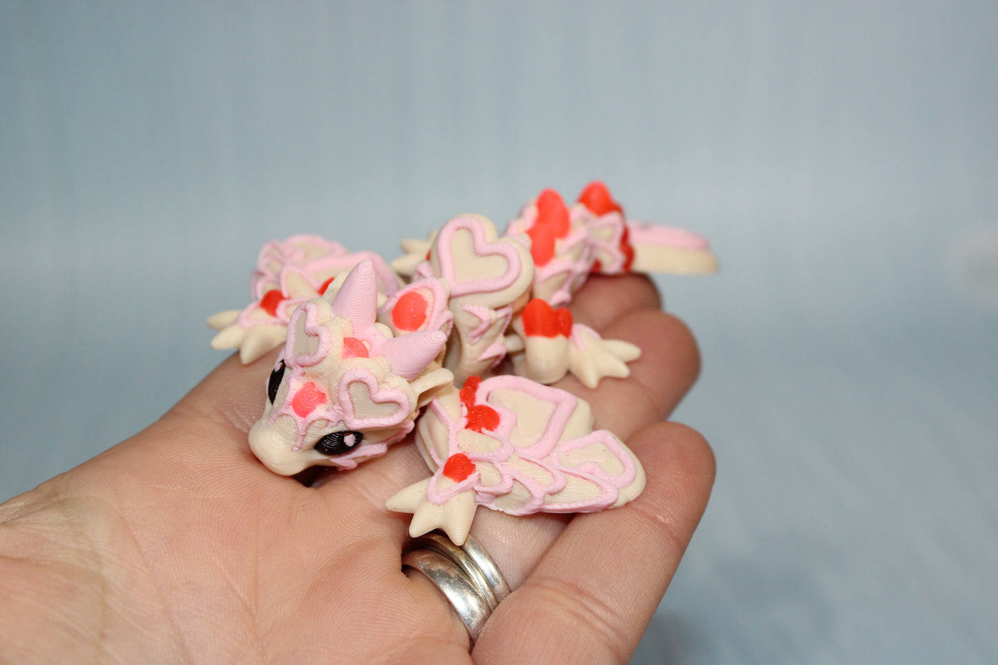 Tiny Heart Dragon, Wyvern or Turtle 3d printed flexi fidget - Wonderland 3D Printing 