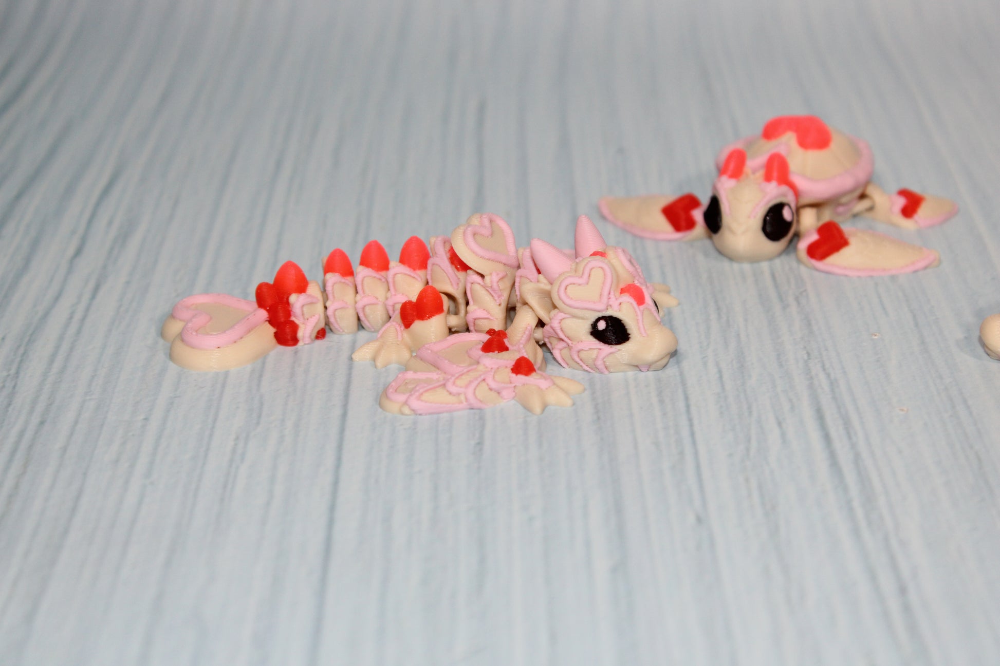 Tiny Heart Dragon, Wyvern or Turtle 3d printed flexi fidget - Wonderland 3D Printing 