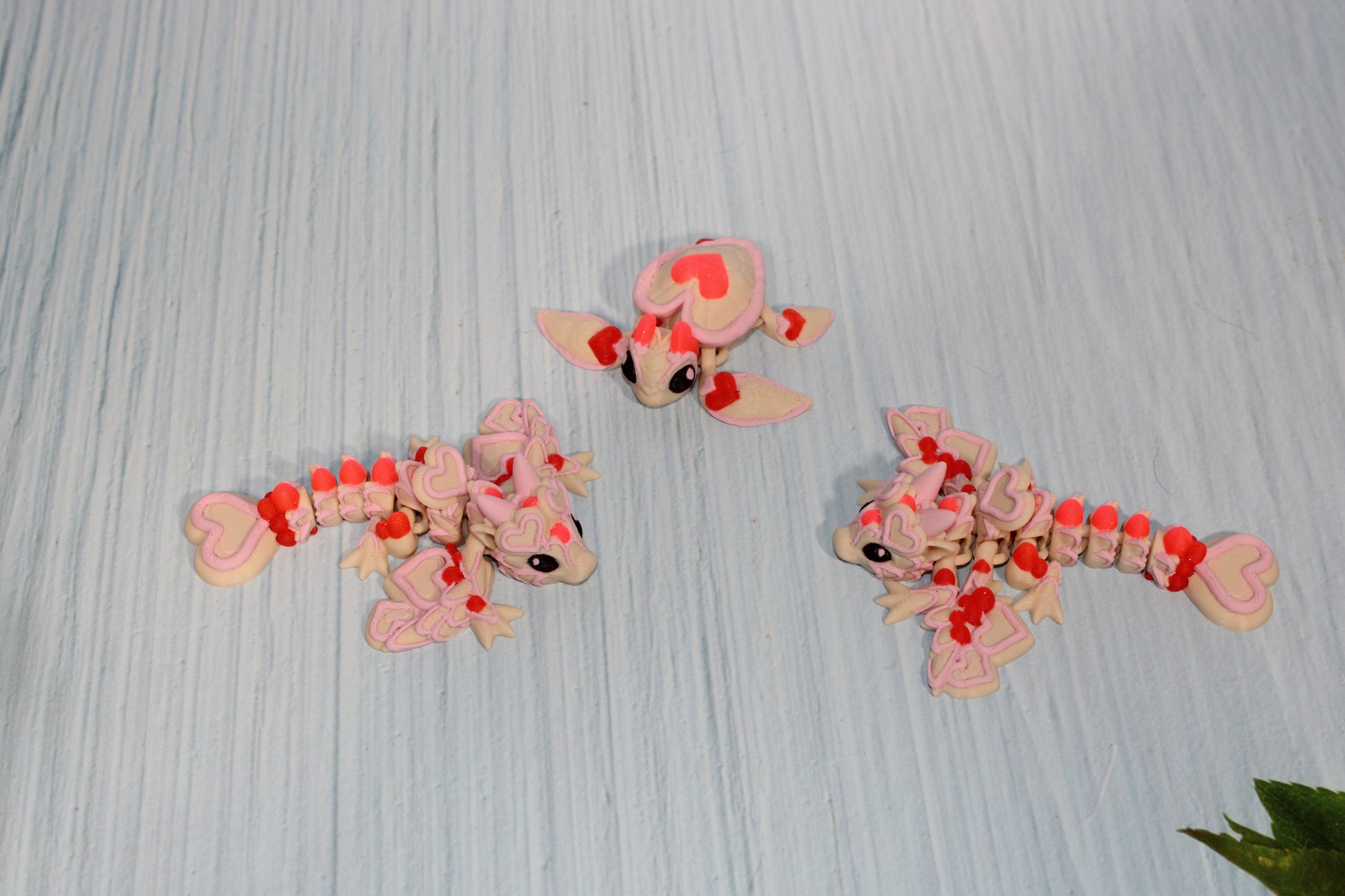 Tiny Heart Dragon, Wyvern or Turtle 3d printed flexi fidget - Wonderland 3D Printing 