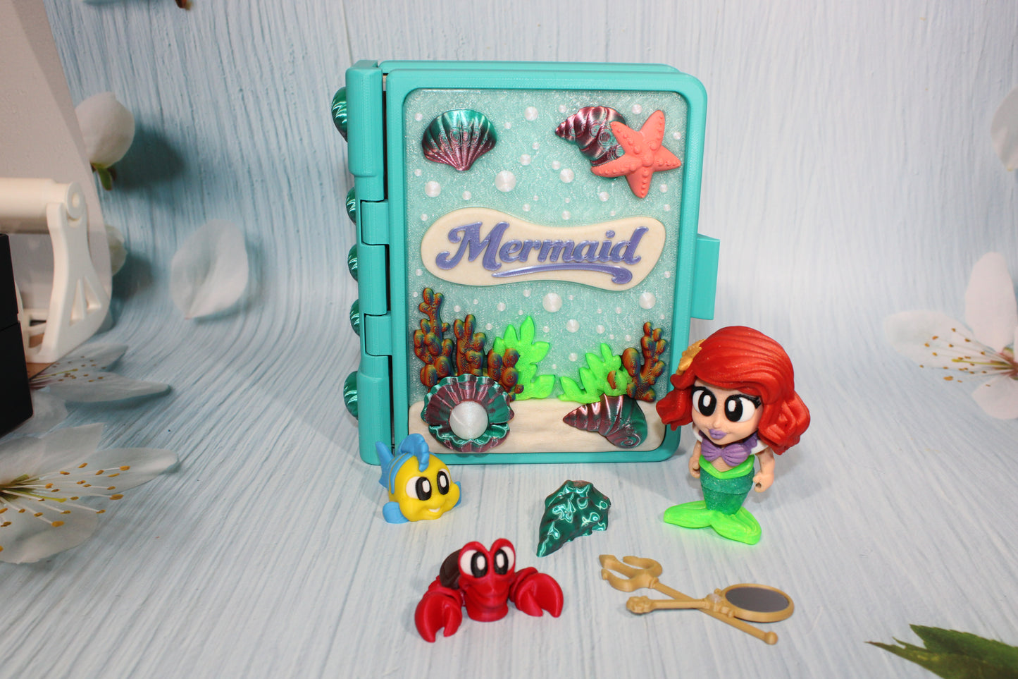 Mermaid Book Container- Everything Included!! - Wonderland 3D Printing 