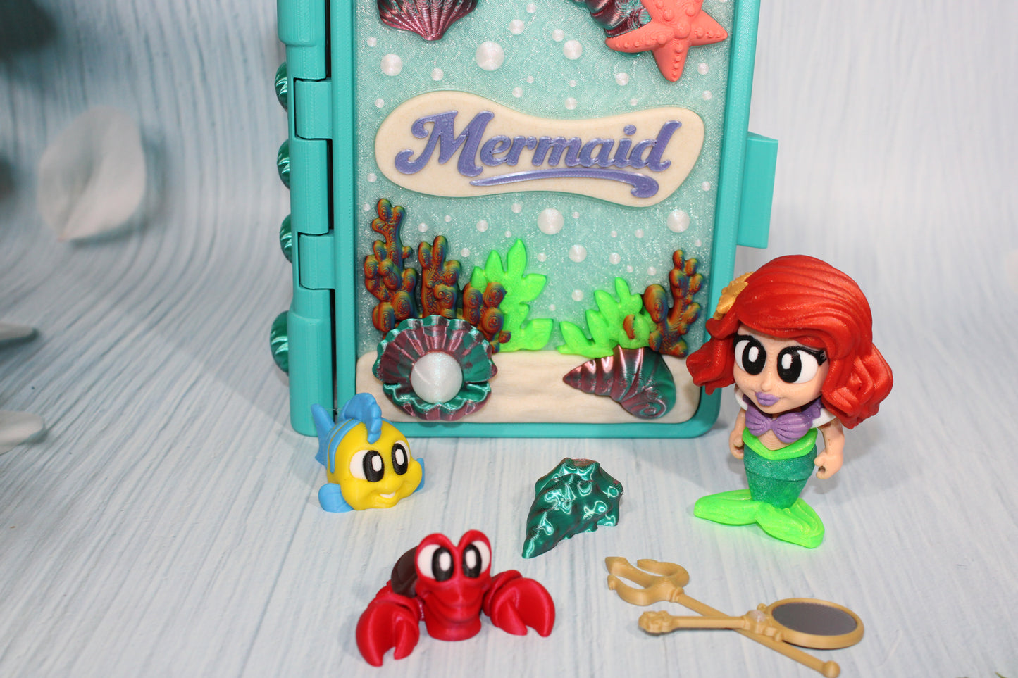 Mermaid Book Container- Everything Included!! - Wonderland 3D Printing 