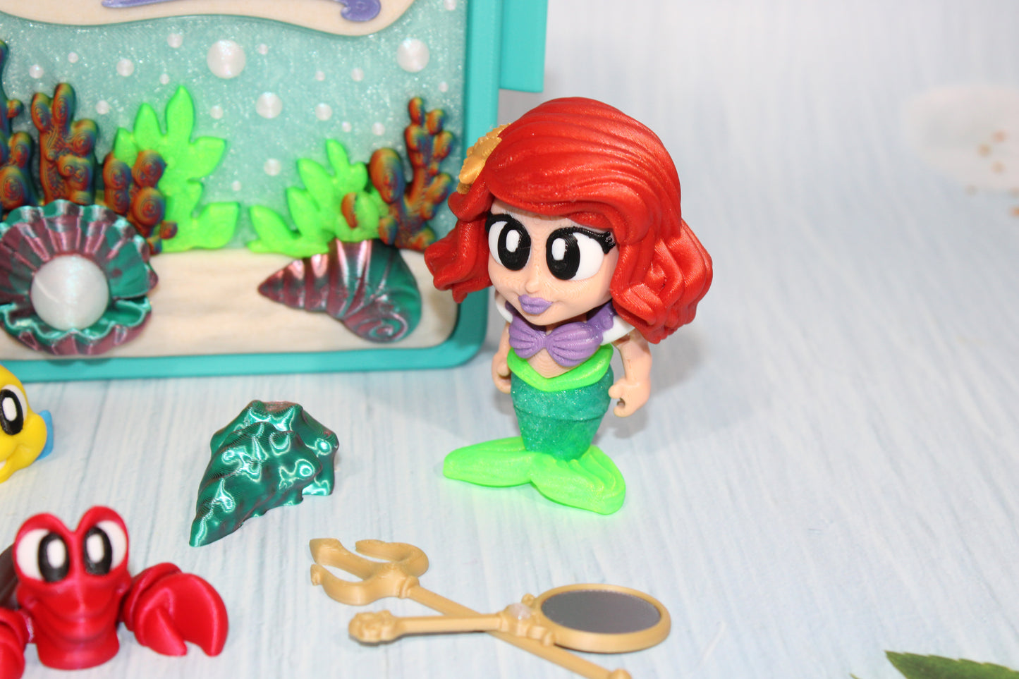 Mermaid Book Container- Everything Included!! - Wonderland 3D Printing 