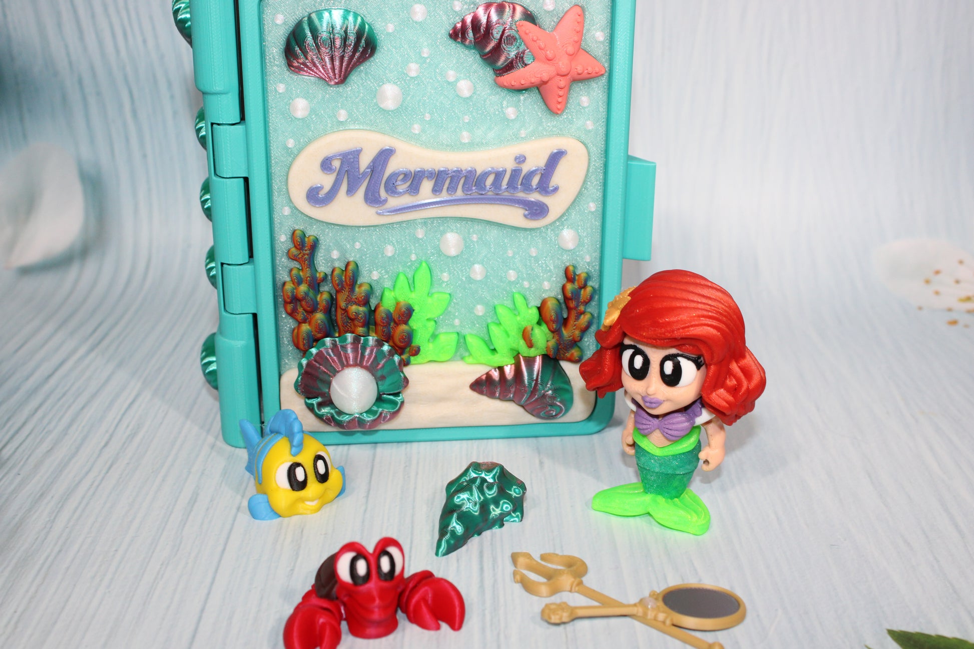 Mermaid Book Container- Everything Included!! - Wonderland 3D Printing 
