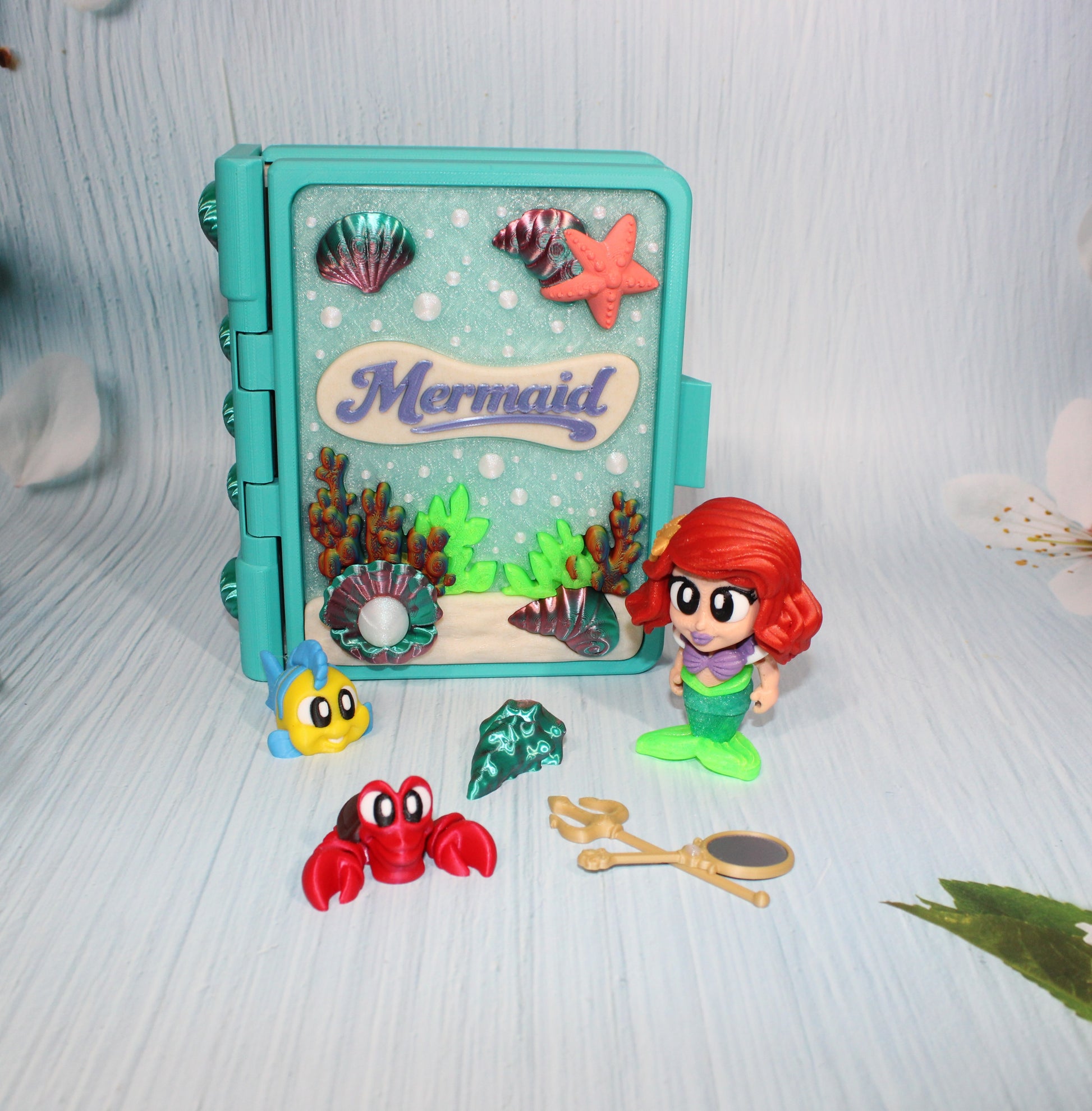 Mermaid Book Container- Everything Included!! - Wonderland 3D Printing 
