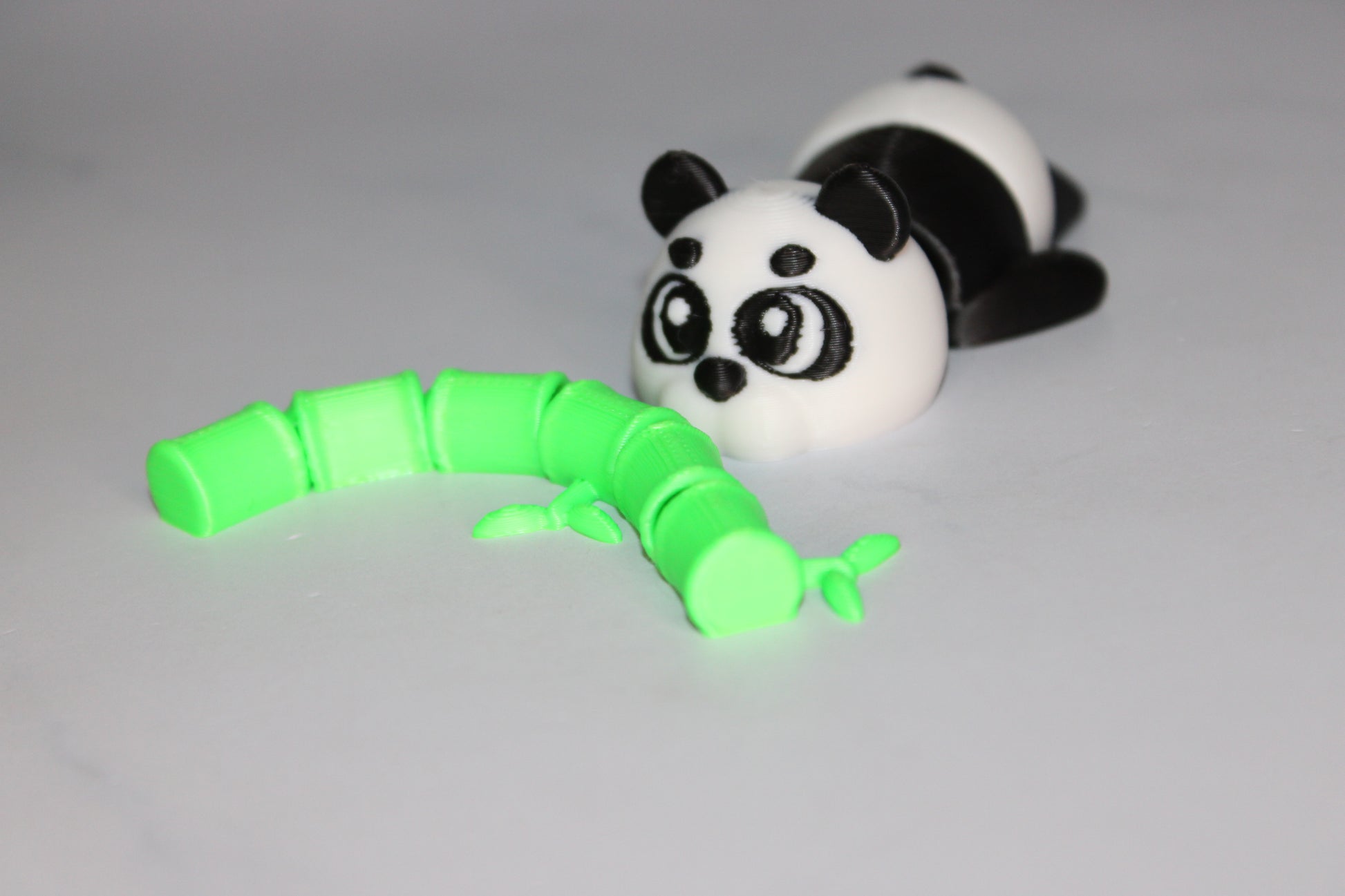 Panda with Bamboo 2 Piece Set-2.5 inches  3D Printed Articulated Flexi Fidget - Wonderland 3D Printing 