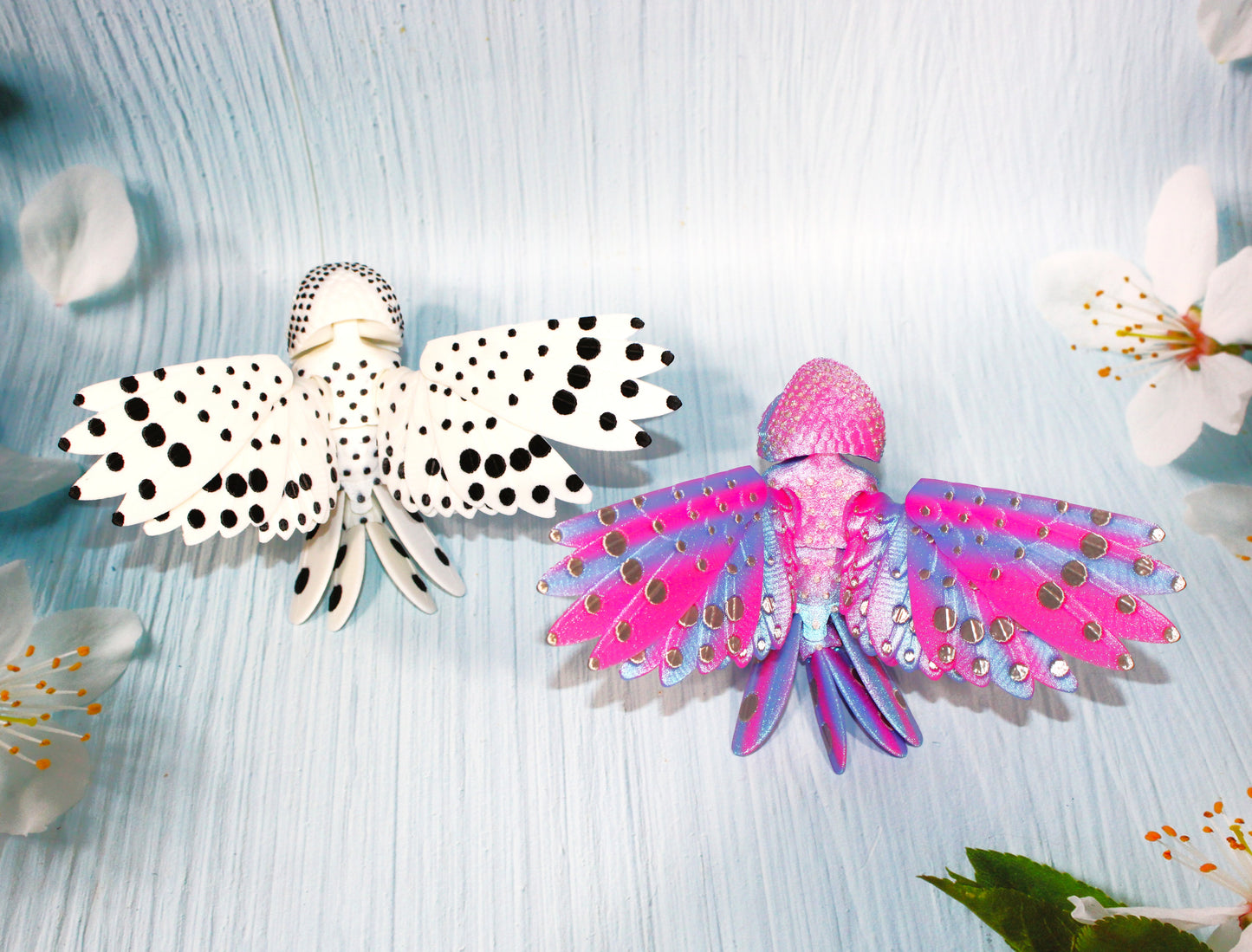 Snowy Owl with stand options-3D Printed Articulated Flexi Fidget Figurine - Wonderland 3D Printing 