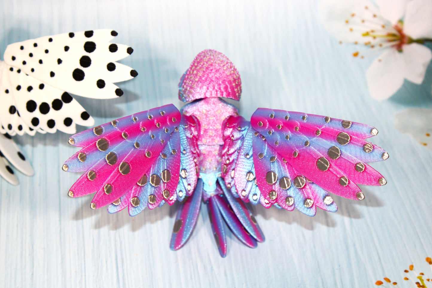 Snowy Owl with stand options-3D Printed Articulated Flexi Fidget Figurine - Wonderland 3D Printing 