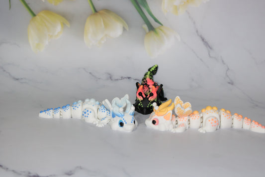 Butterfly Dragon  Articulated 3d Printed Flexi Fidget Figurine - Wonderland 3D Printing 