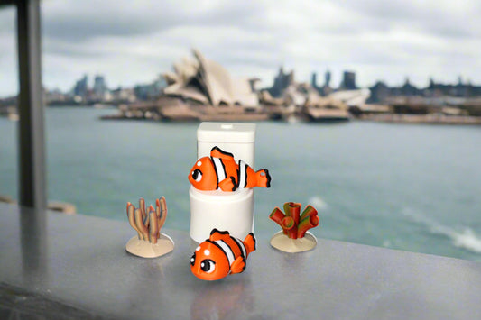 Clown Fish 5 Piece Set 2.5 inches 3D Printed Articulated Flexi Fidget