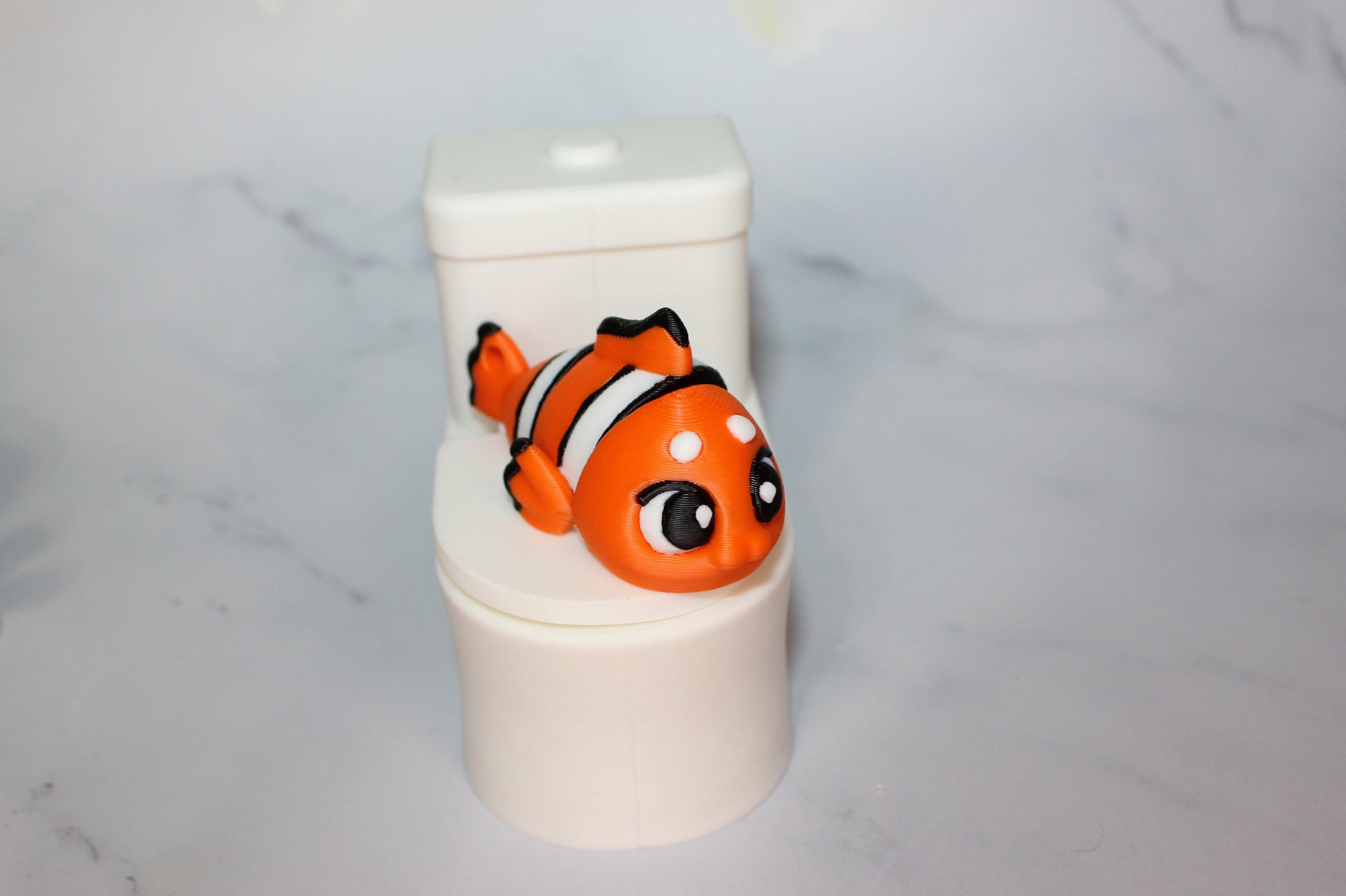 Clown Fish 5 Piece Set 2.5 inches 3D Printed Articulated Flexi Fidget - Wonderland 3D Printing 