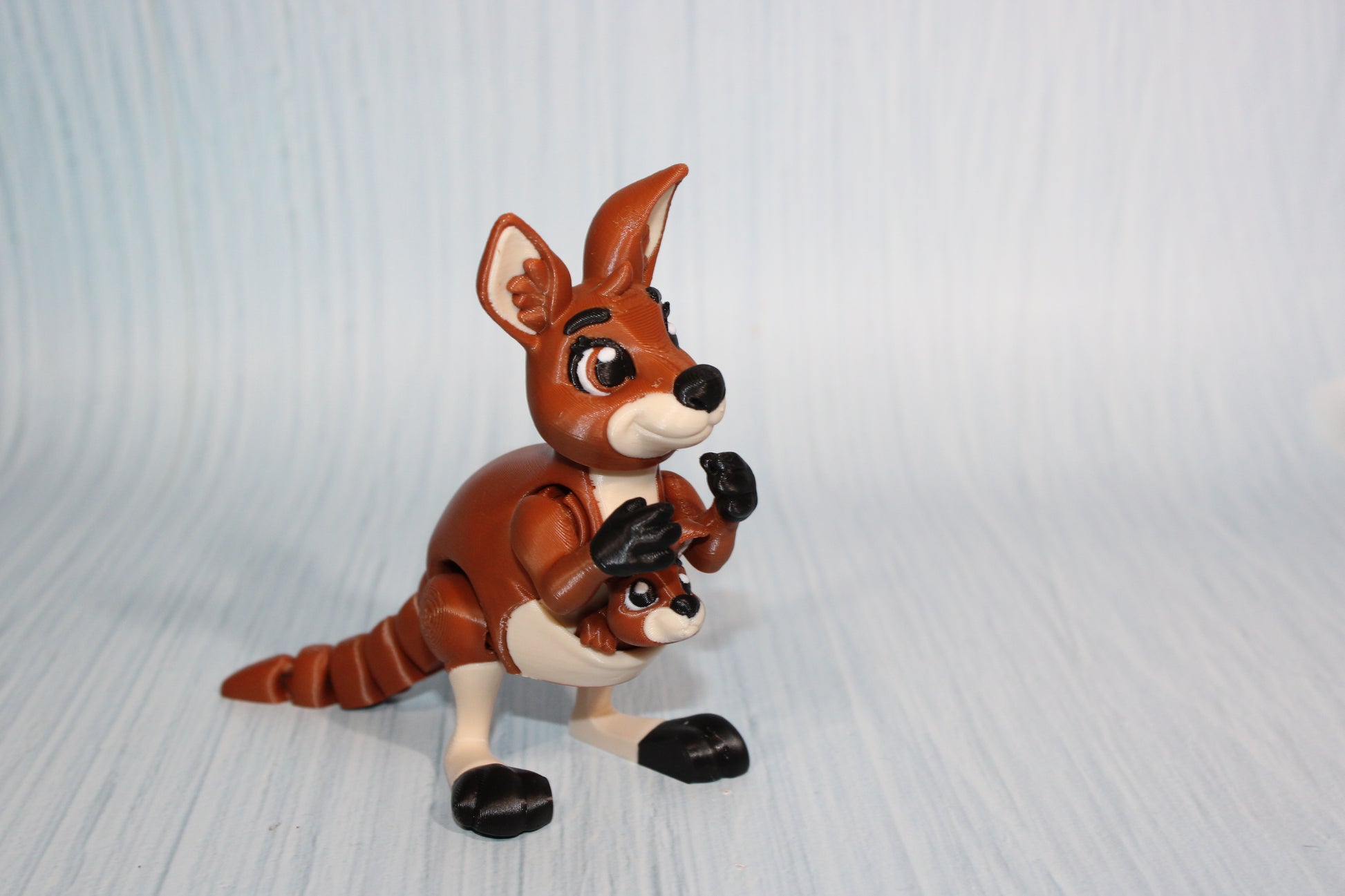 Kangaroo with Joey 3D Printed Articulated Flexi Fidget Figurine-4" - Wonderland 3D Printing 