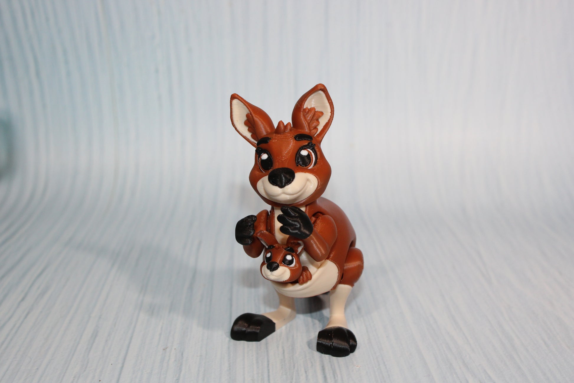 Kangaroo with Joey 3D Printed Articulated Flexi Fidget Figurine-4" - Wonderland 3D Printing 