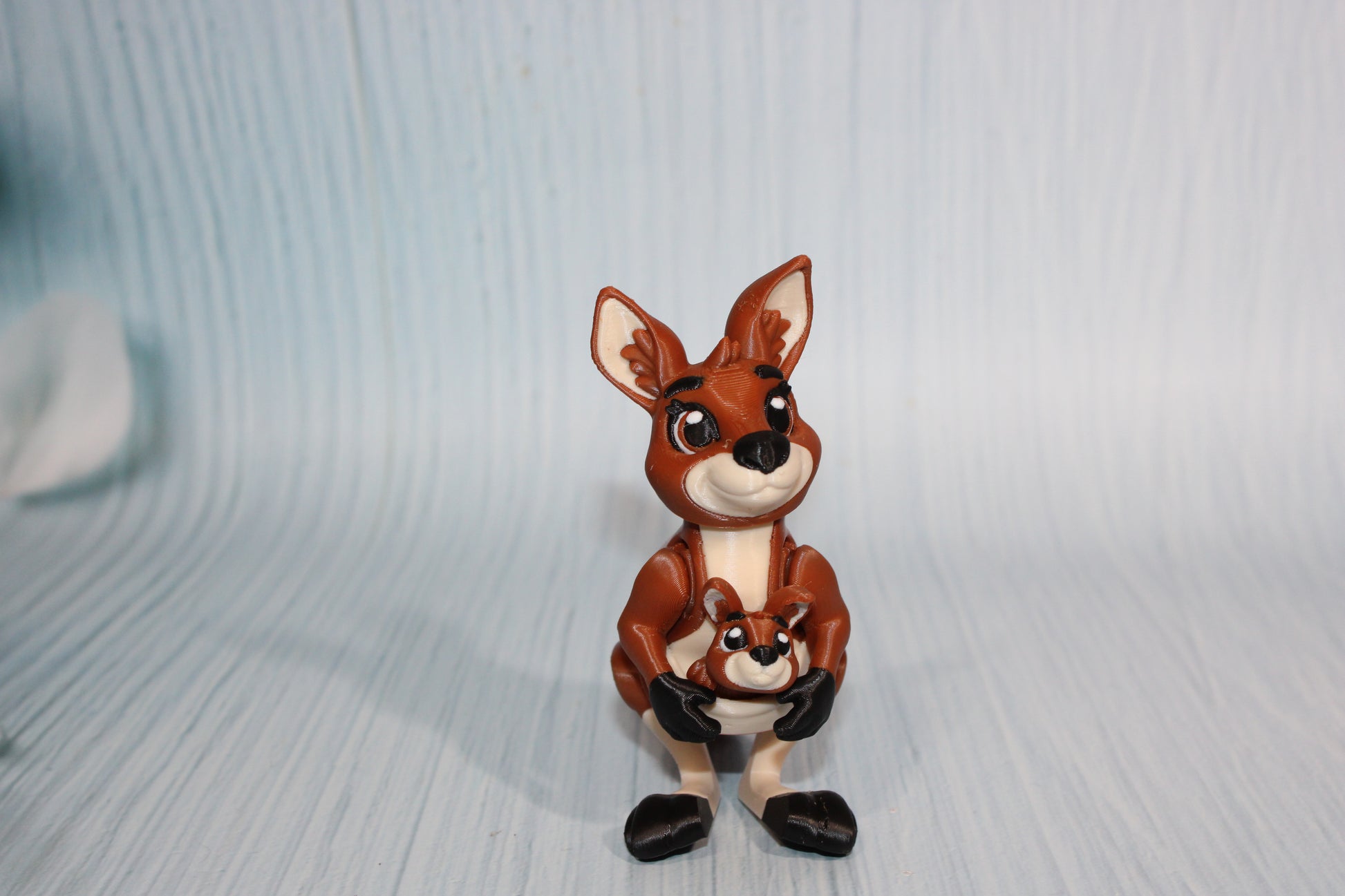 Kangaroo with Joey 3D Printed Articulated Flexi Fidget Figurine-4" - Wonderland 3D Printing 