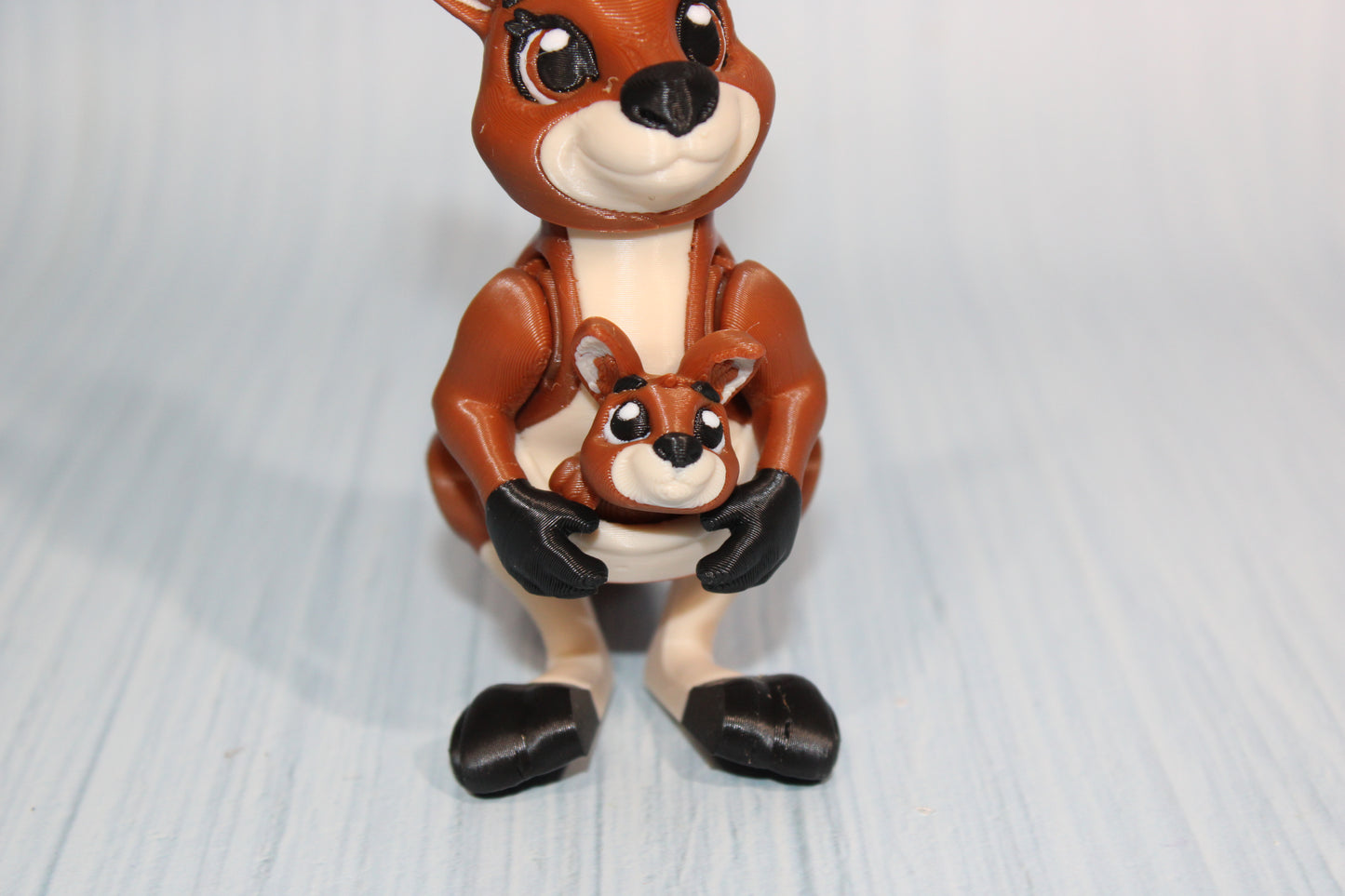 Kangaroo with Joey 3D Printed Articulated Flexi Fidget Figurine-4" - Wonderland 3D Printing 