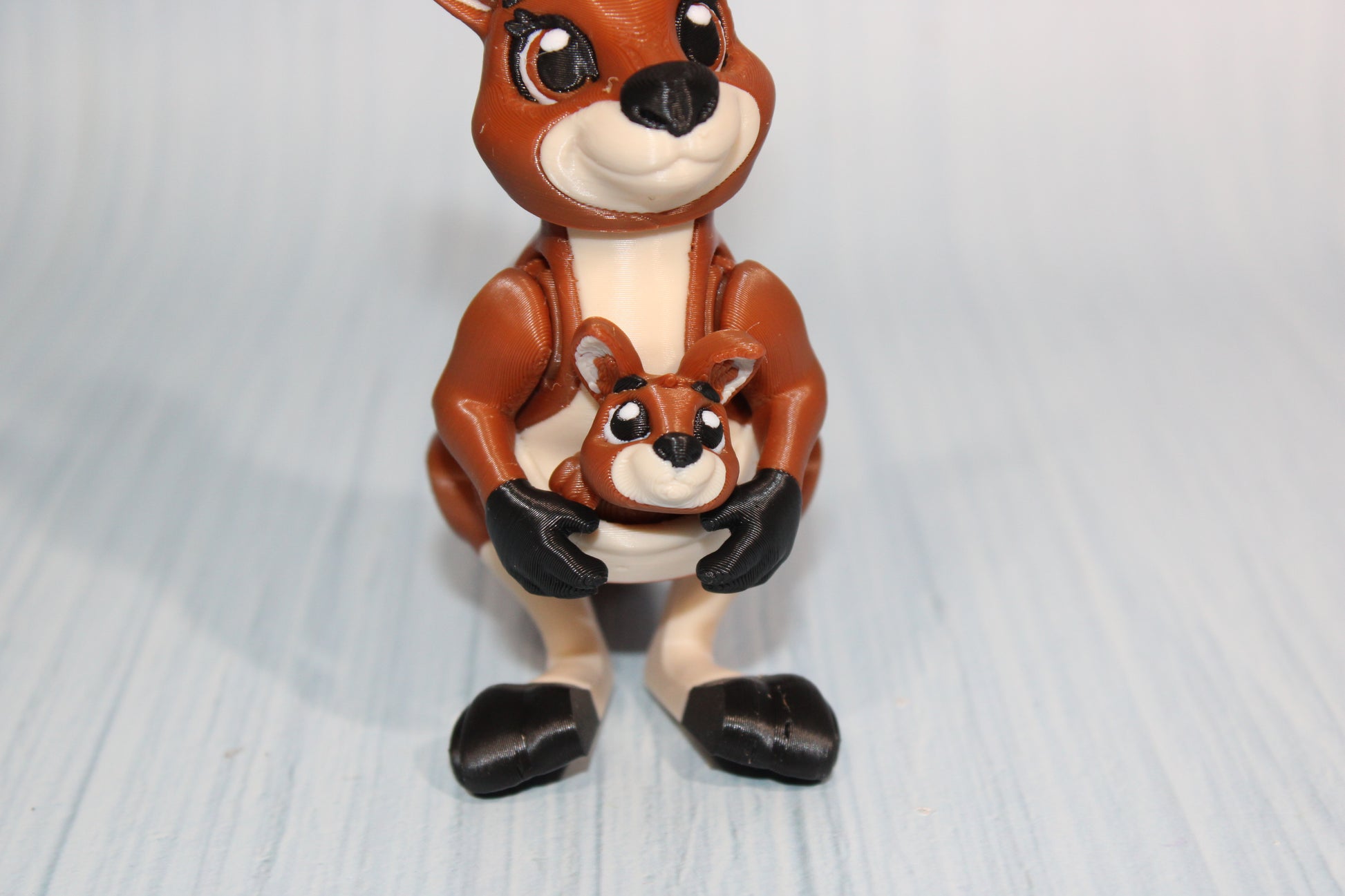 Kangaroo with Joey 3D Printed Articulated Flexi Fidget Figurine-4" - Wonderland 3D Printing 
