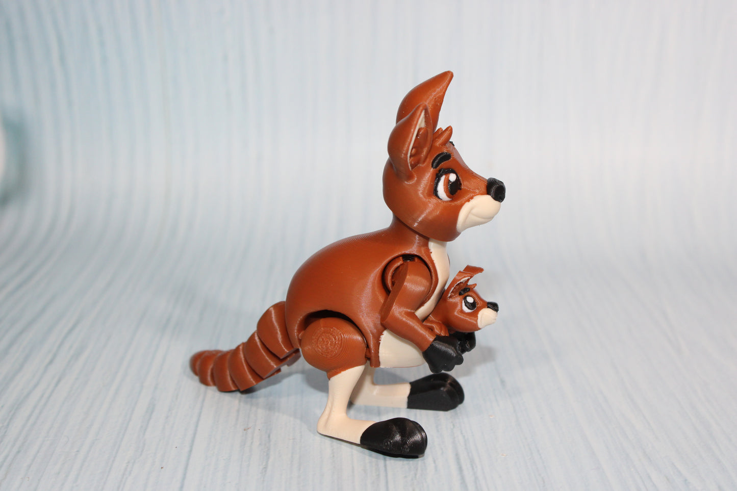 Kangaroo with Joey 3D Printed Articulated Flexi Fidget Figurine-4" - Wonderland 3D Printing 