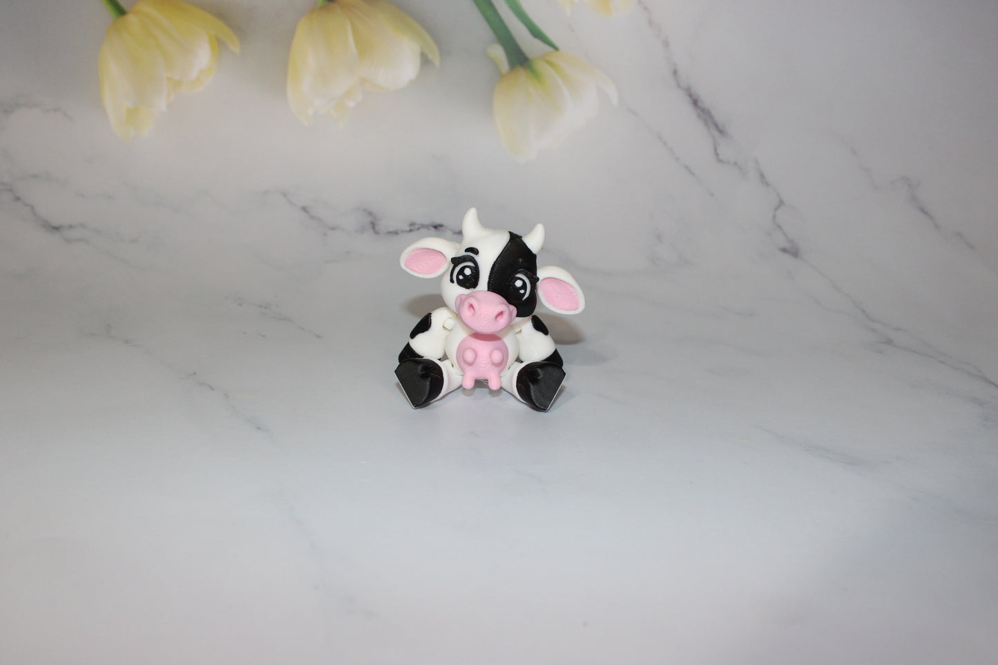 Sitting Cows 3.5 inches :3D Printed Fully Articulated Flexi Fidget Figurine - Wonderland 3D Printing 