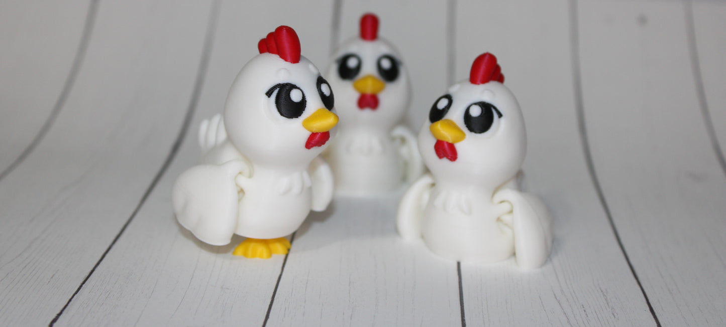 Chicken 3D Printed Articulated Flexi Fidget