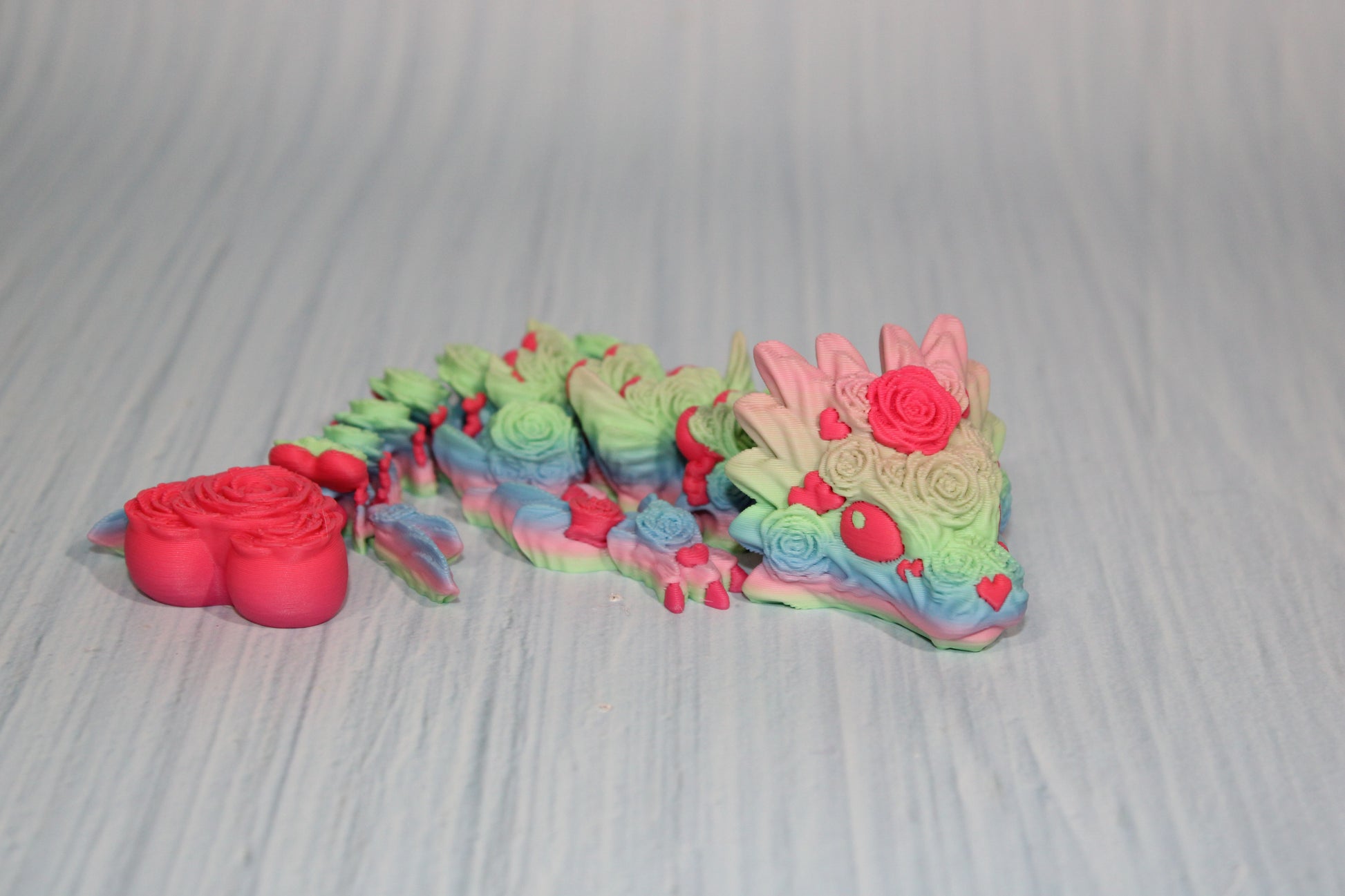 Baby Rose Dragon 3D Printed Articulated - Wonderland 3D Printing 