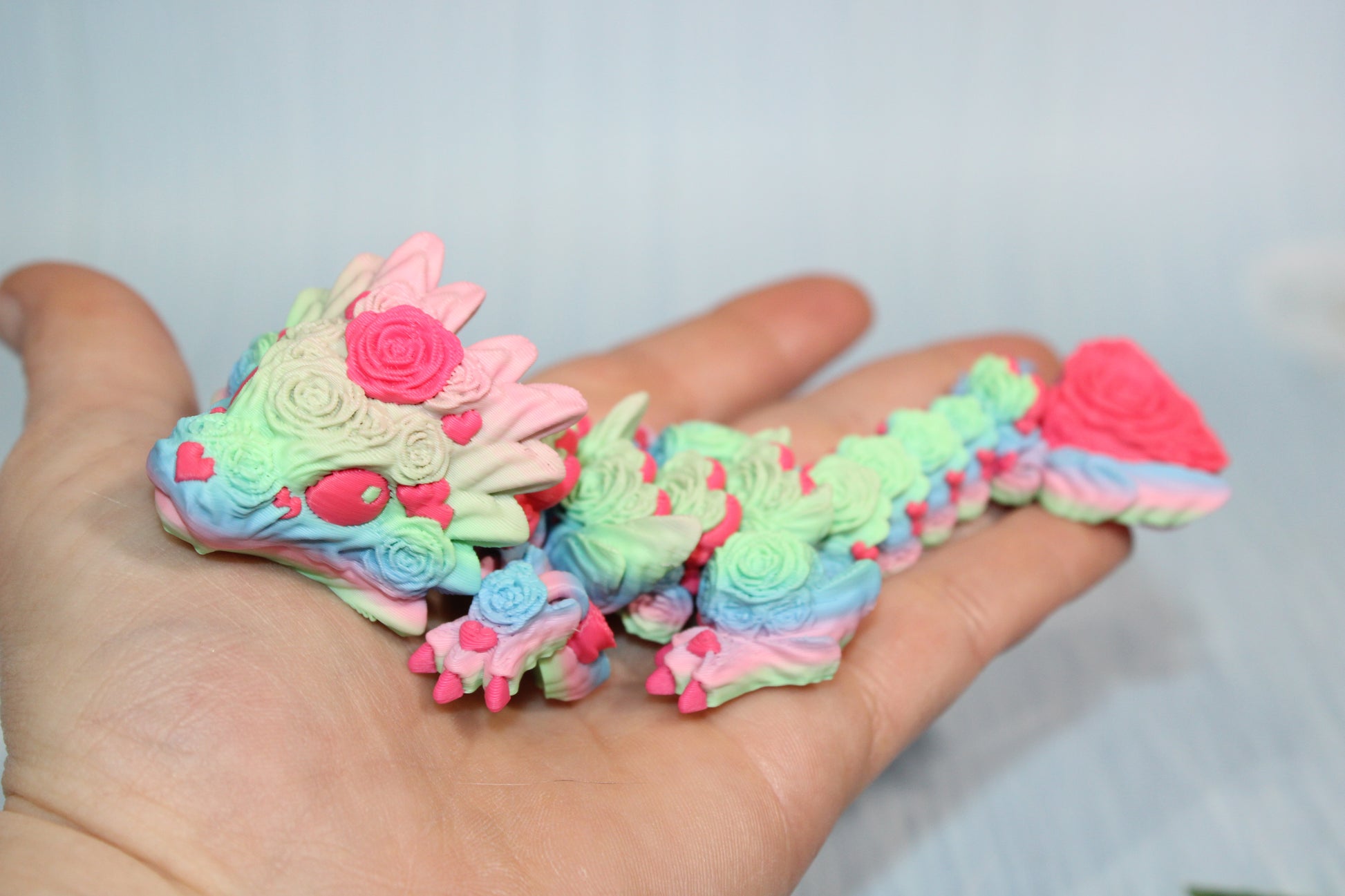 Baby Rose Dragon 3D Printed Articulated - Wonderland 3D Printing 