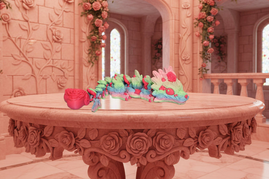 Baby Rose Dragon 3D Printed Articulated - Wonderland 3D Printing 