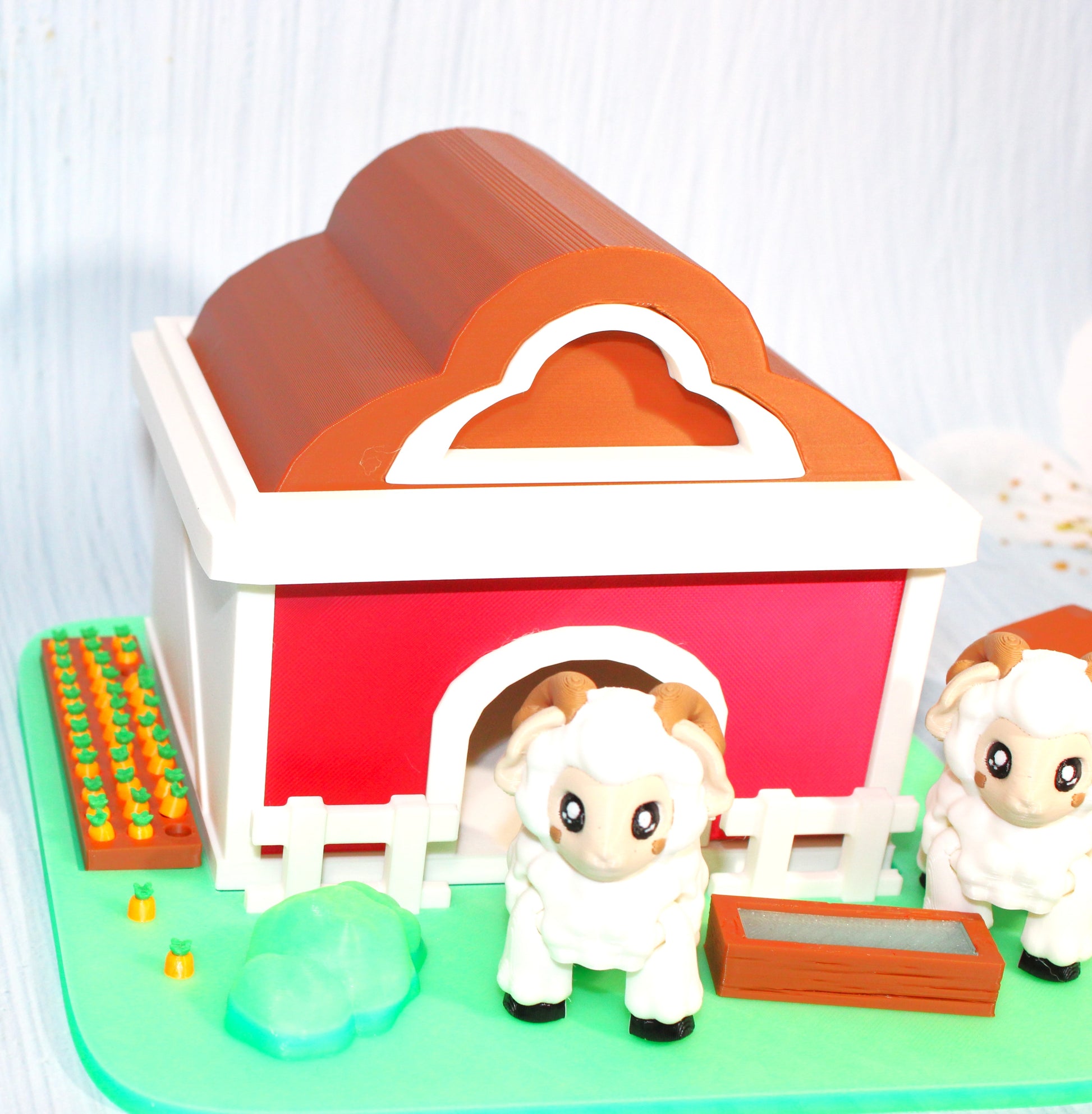 3d printed Farm Playset with Sheep - Wonderland 3D Printing 
