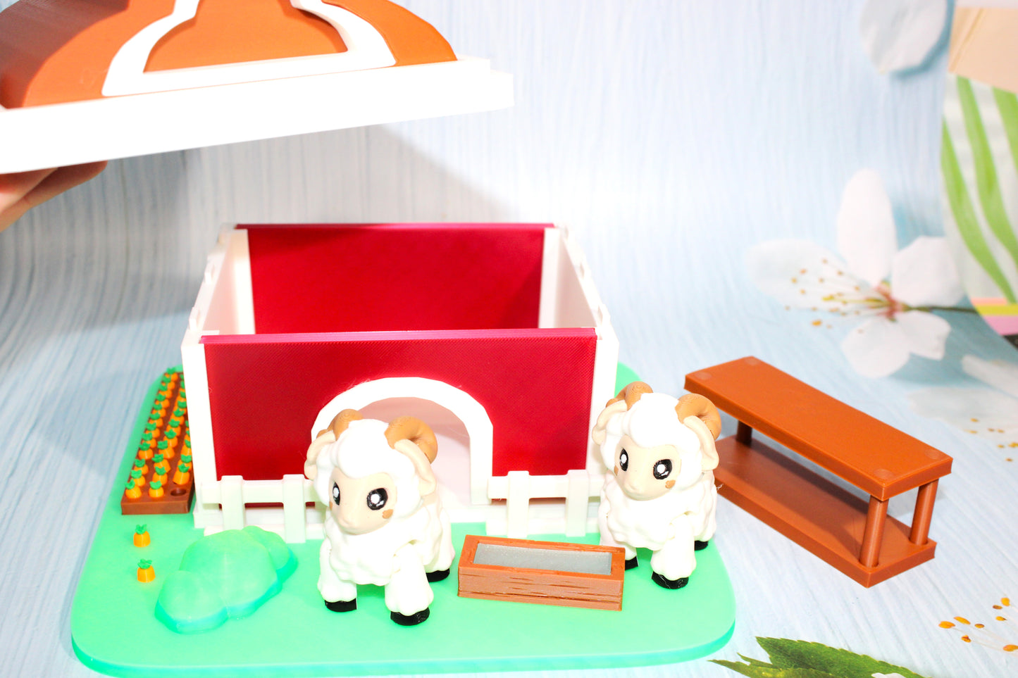 3d printed Farm Playset with Sheep - Wonderland 3D Printing 