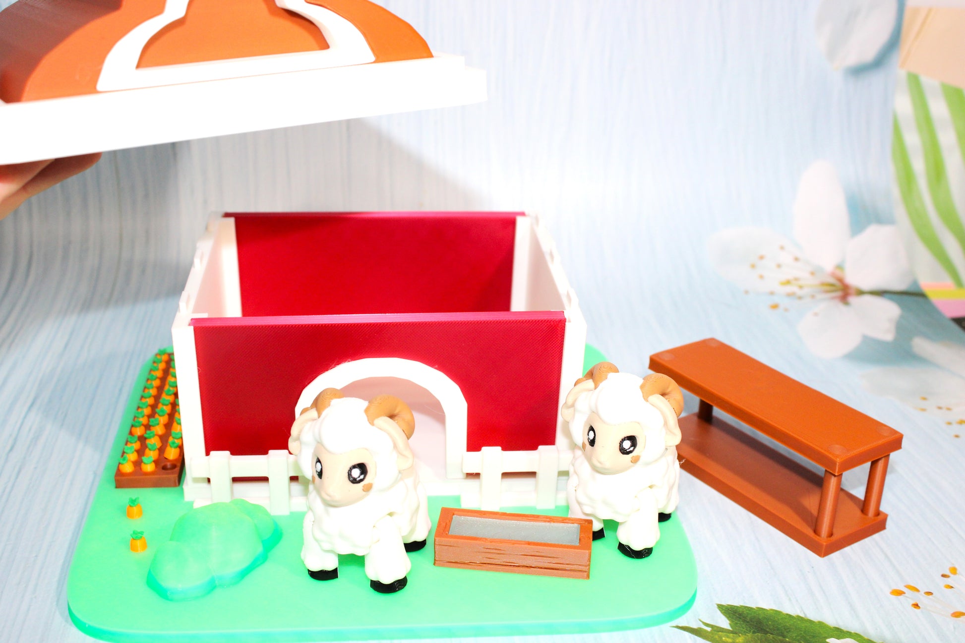 3d printed Farm Playset with Sheep - Wonderland 3D Printing 