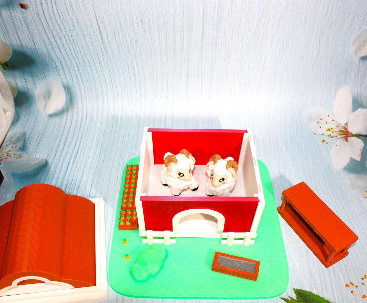 3d printed Farm Playset with Sheep - Wonderland 3D Printing 