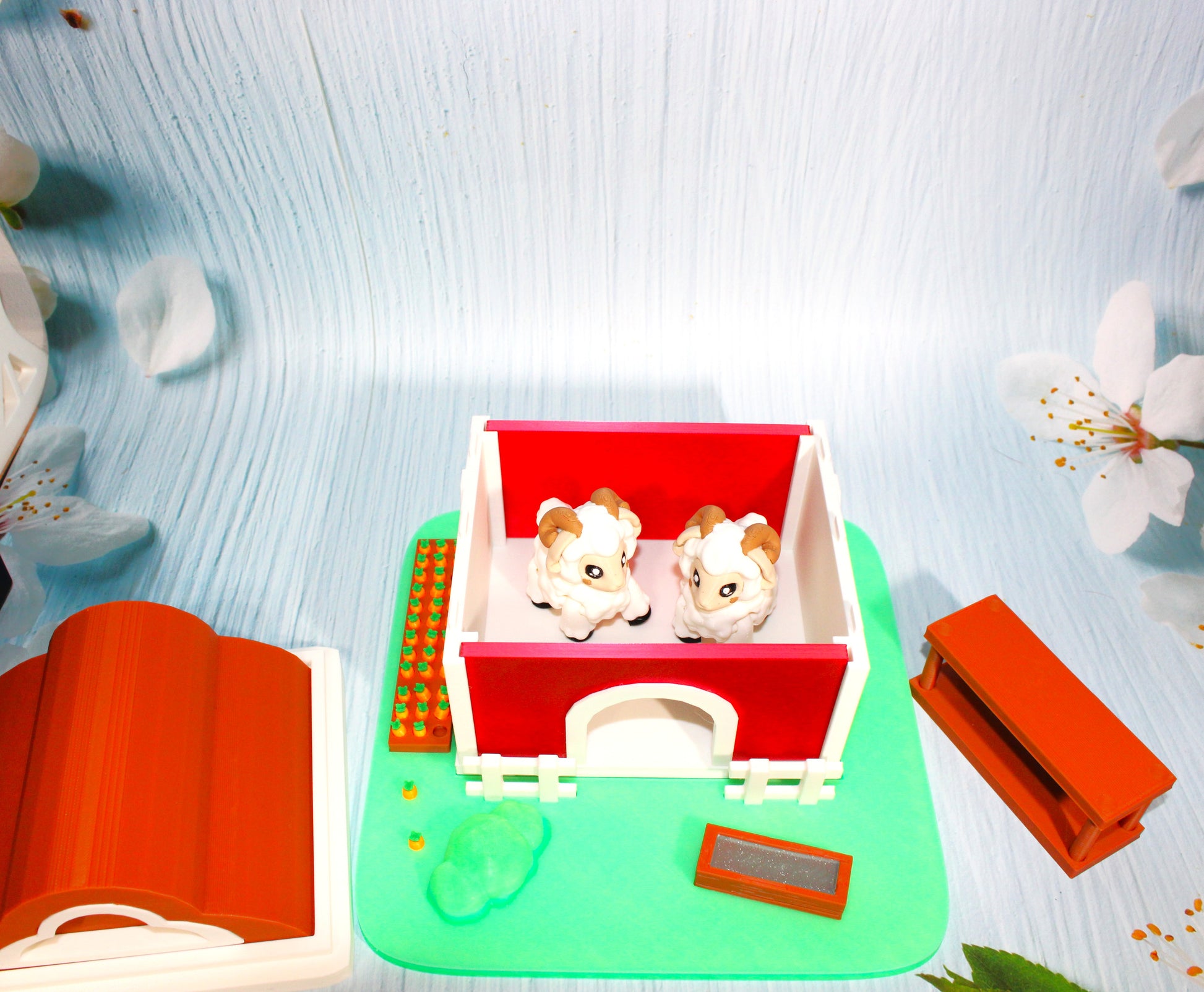 3d printed Farm Playset with Sheep - Wonderland 3D Printing 