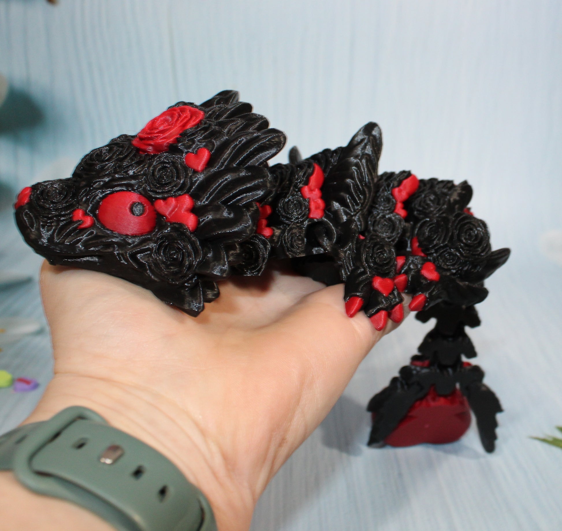 Baby Rose Dragon 3D Printed Articulated - Wonderland 3D Printing 