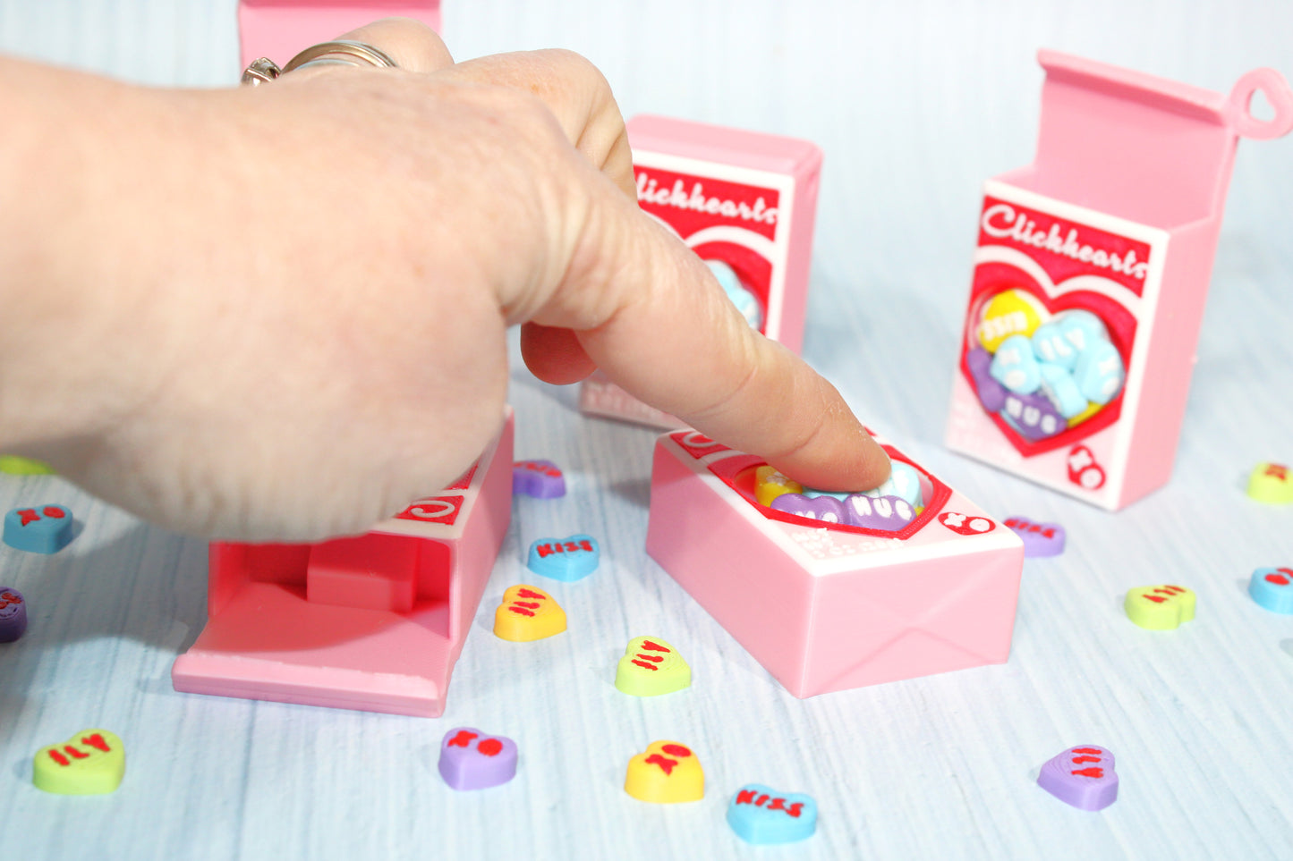 Click Hearts Clickers-3d printed