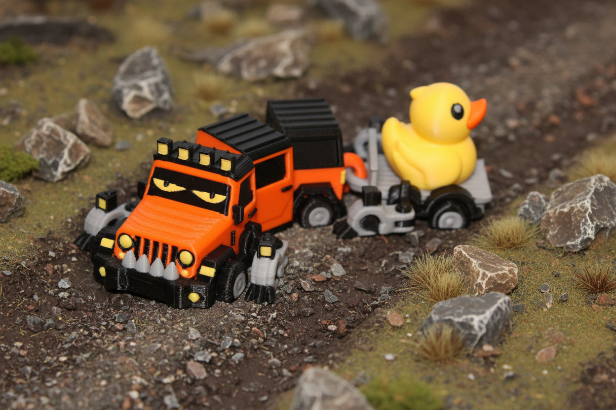 Truck Duck Dragon 3D Printed Articulated Figurine - Wonderland 3D Printing 