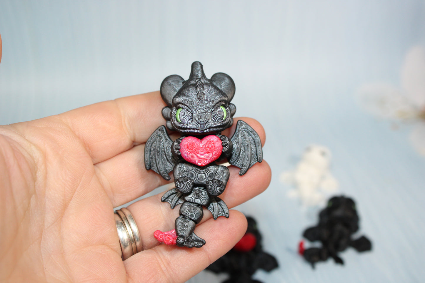 3D Printed Articulated Tiny Dragons 4" long - Wonderland 3D Printing 