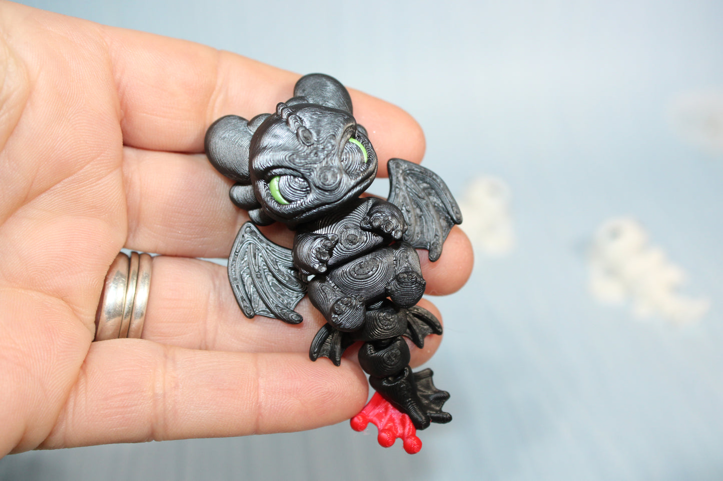 3D Printed Articulated Tiny Dragons 4" long - Wonderland 3D Printing 