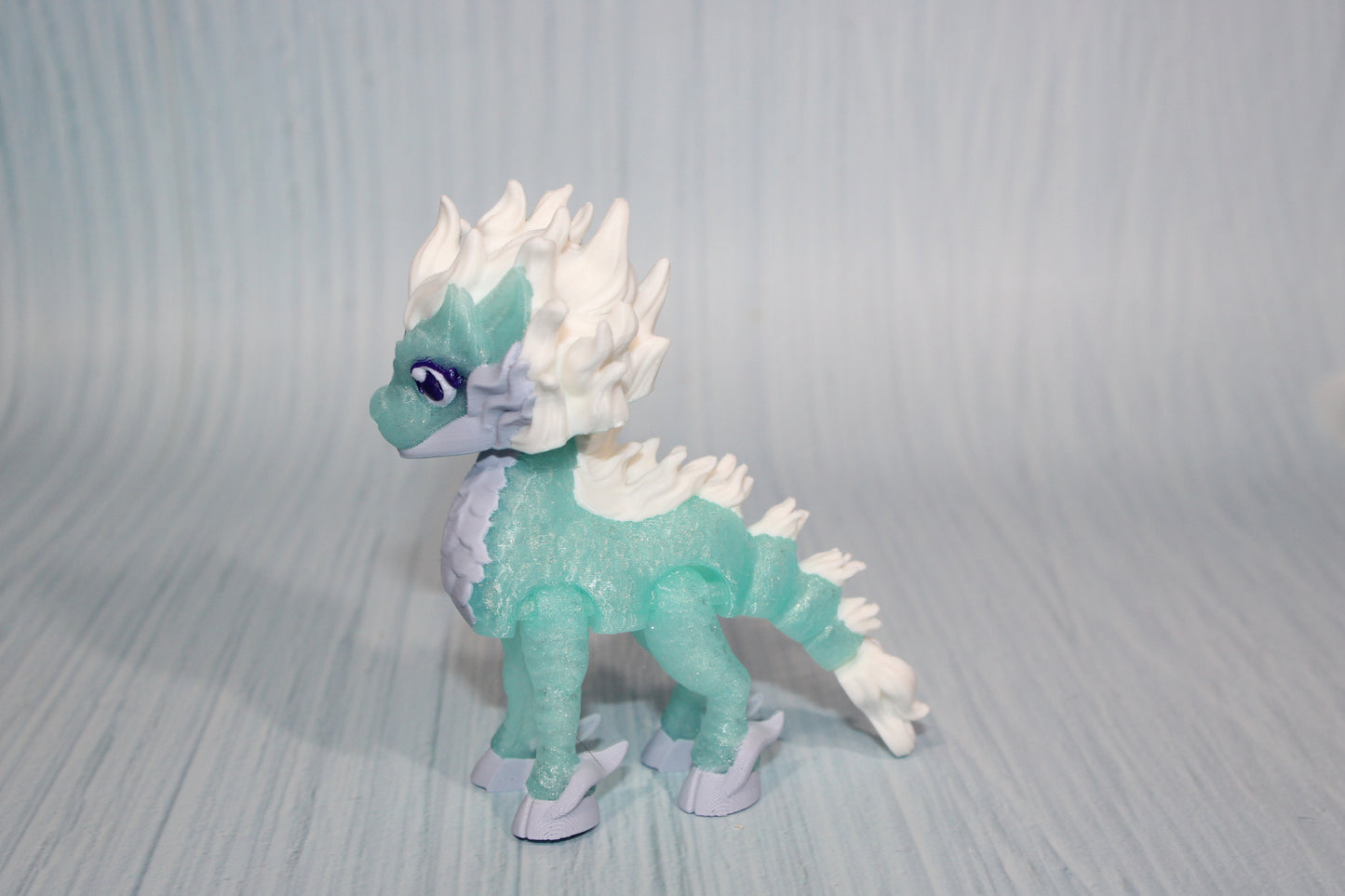 Qilin 4" tall 3D Printed Articulated Flexi Fidget Figurine - Wonderland 3D Printing 