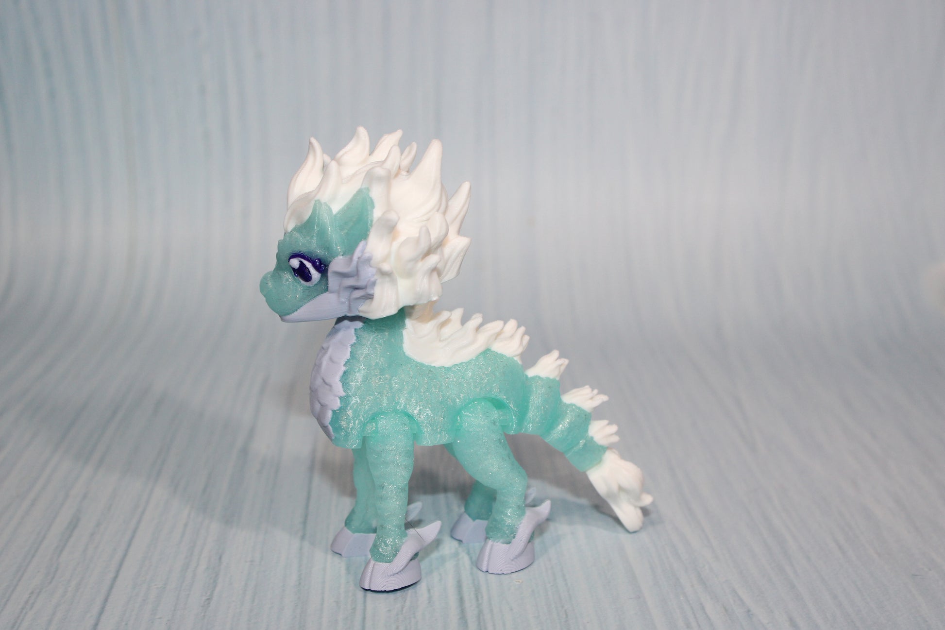 Qilin 4" tall 3D Printed Articulated Flexi Fidget Figurine - Wonderland 3D Printing 