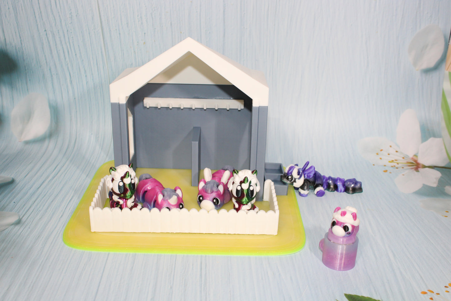 3d printed Unicorn and Pony with Stable - Wonderland 3D Printing 